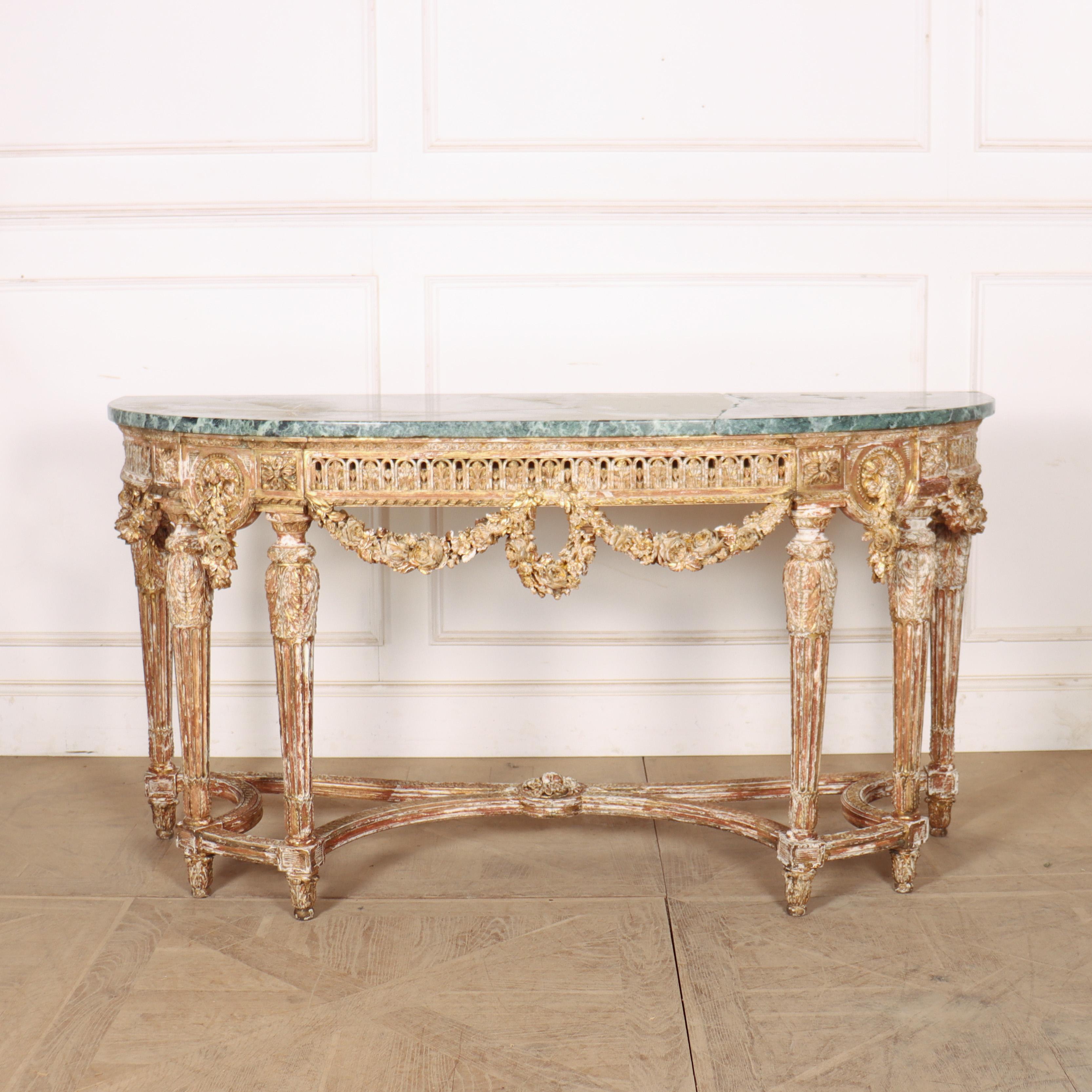 Wonderful 19th century French painted and gilt console table with good carved wood decoration. 1860.


Code: 8884

Dimensions:
W: 62.5