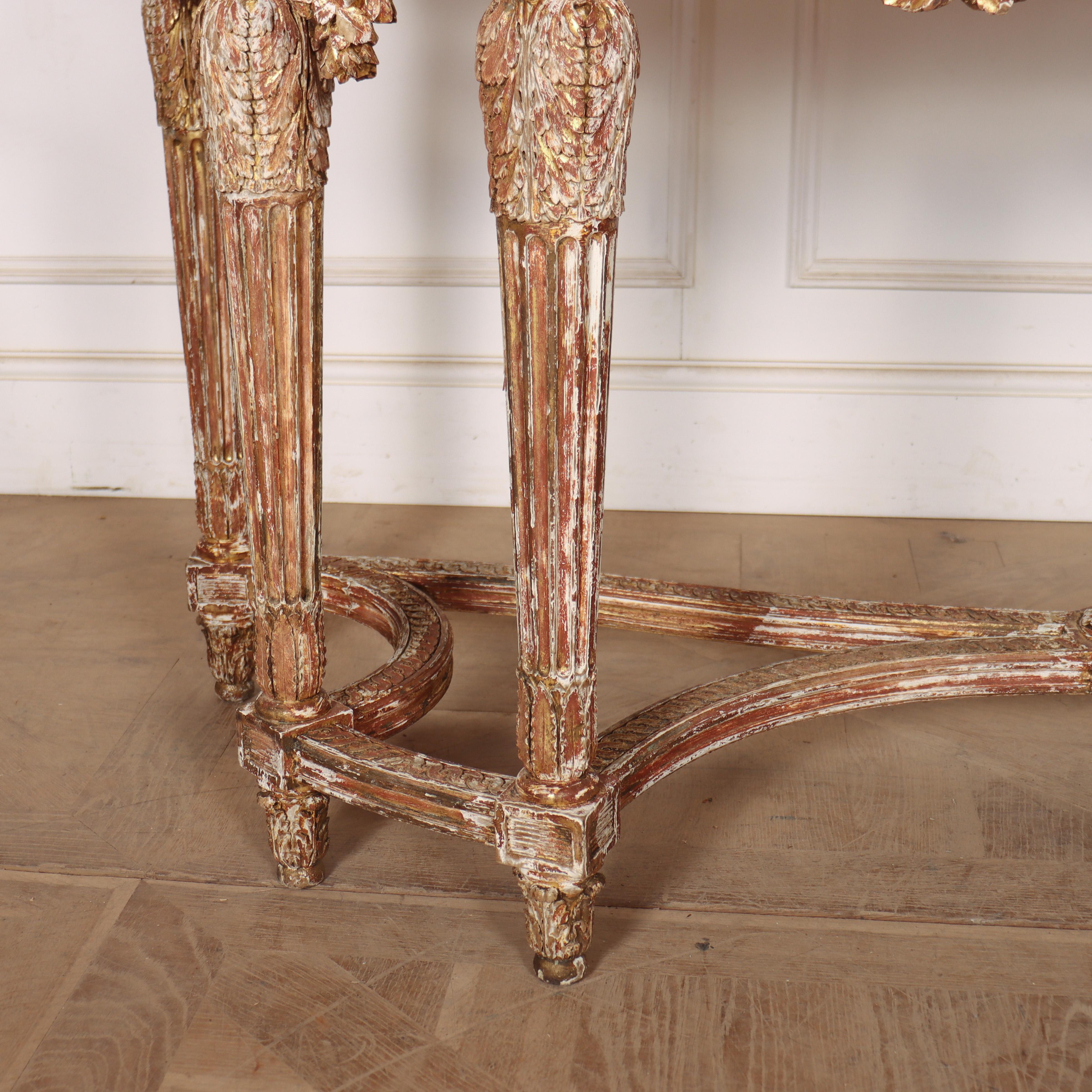 Gilt 19th Century French Console Table For Sale
