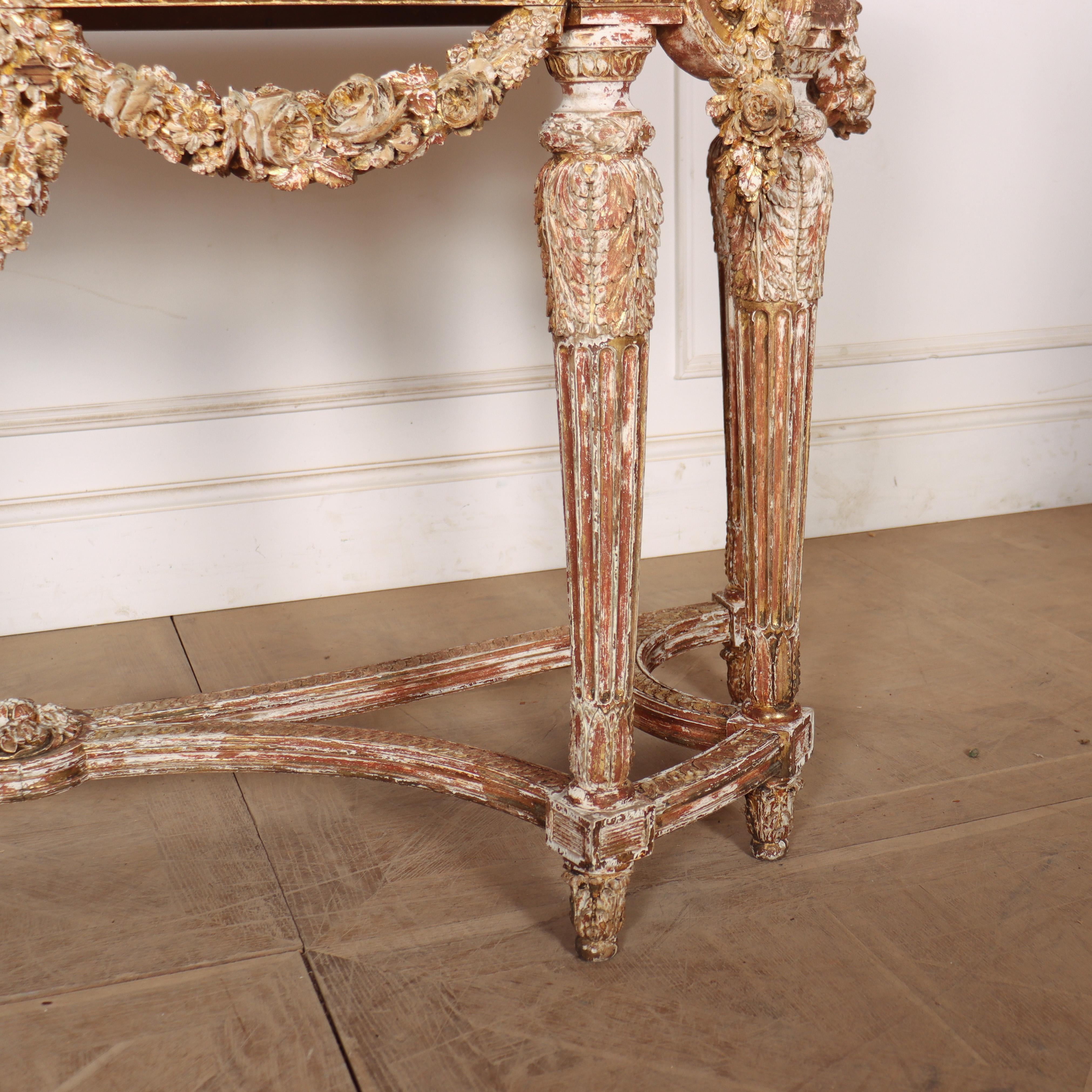 Marble 19th Century French Console Table For Sale
