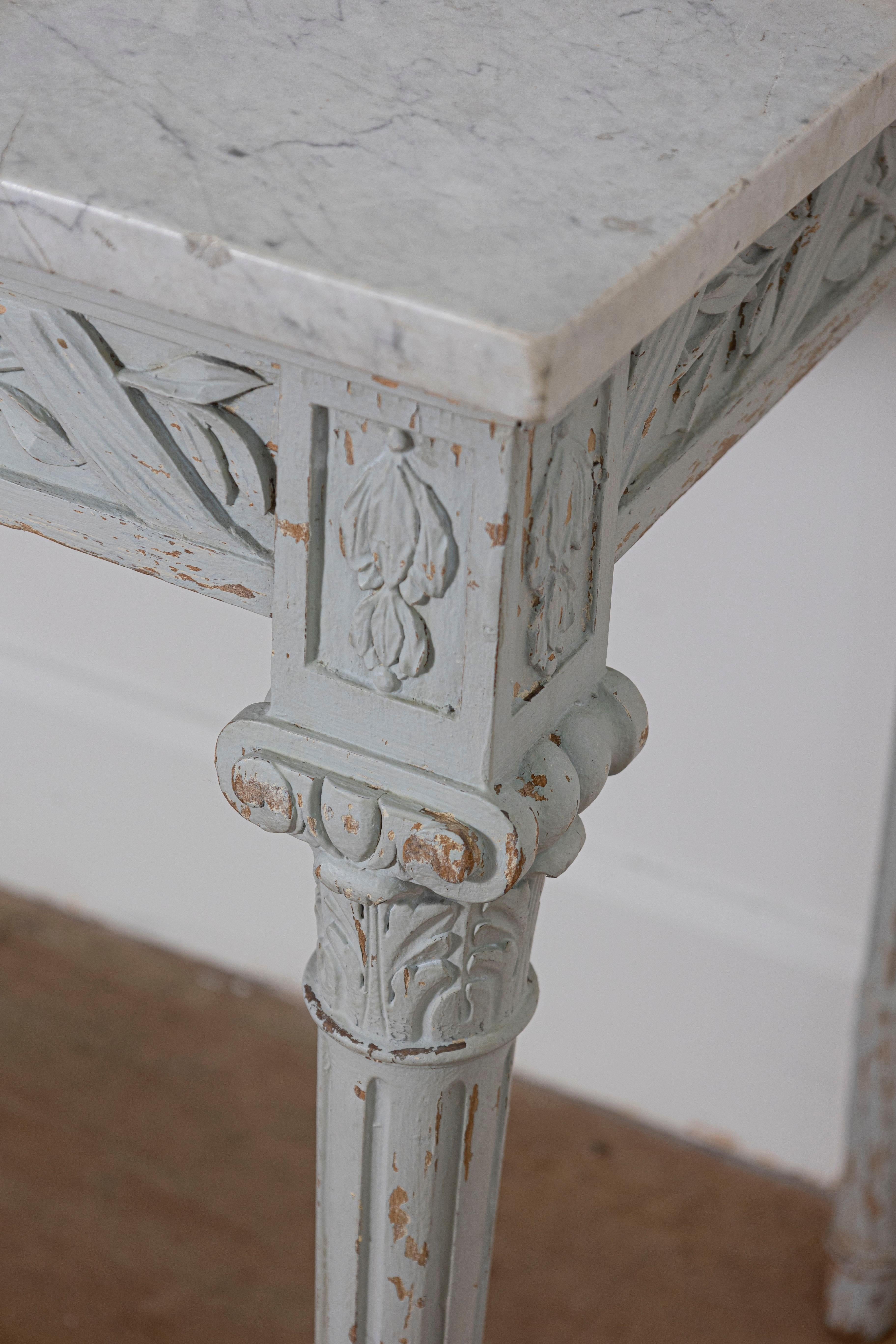 Marble 19th Century French Console Table For Sale