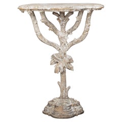 19th Century French Console Table in Carved Wood Branch Design