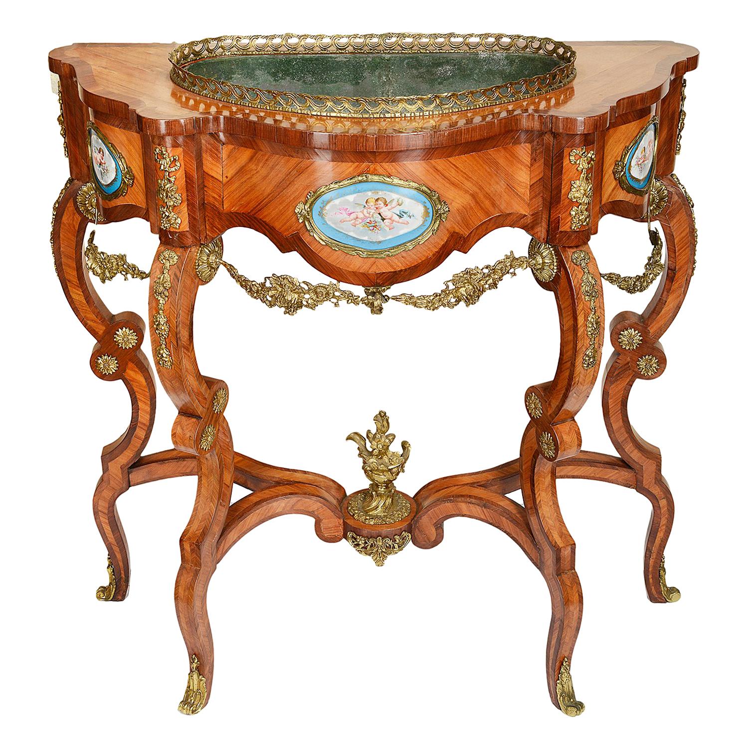 Tavolo consolle o Jardinière francese del XIX secolo