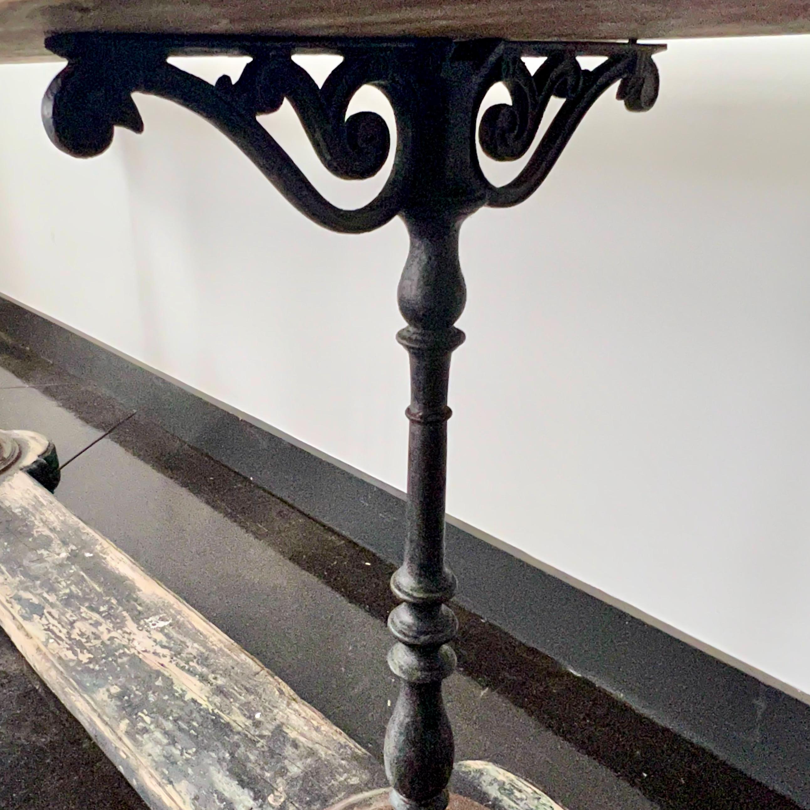 19th Century French Console Table with Iron Base 1