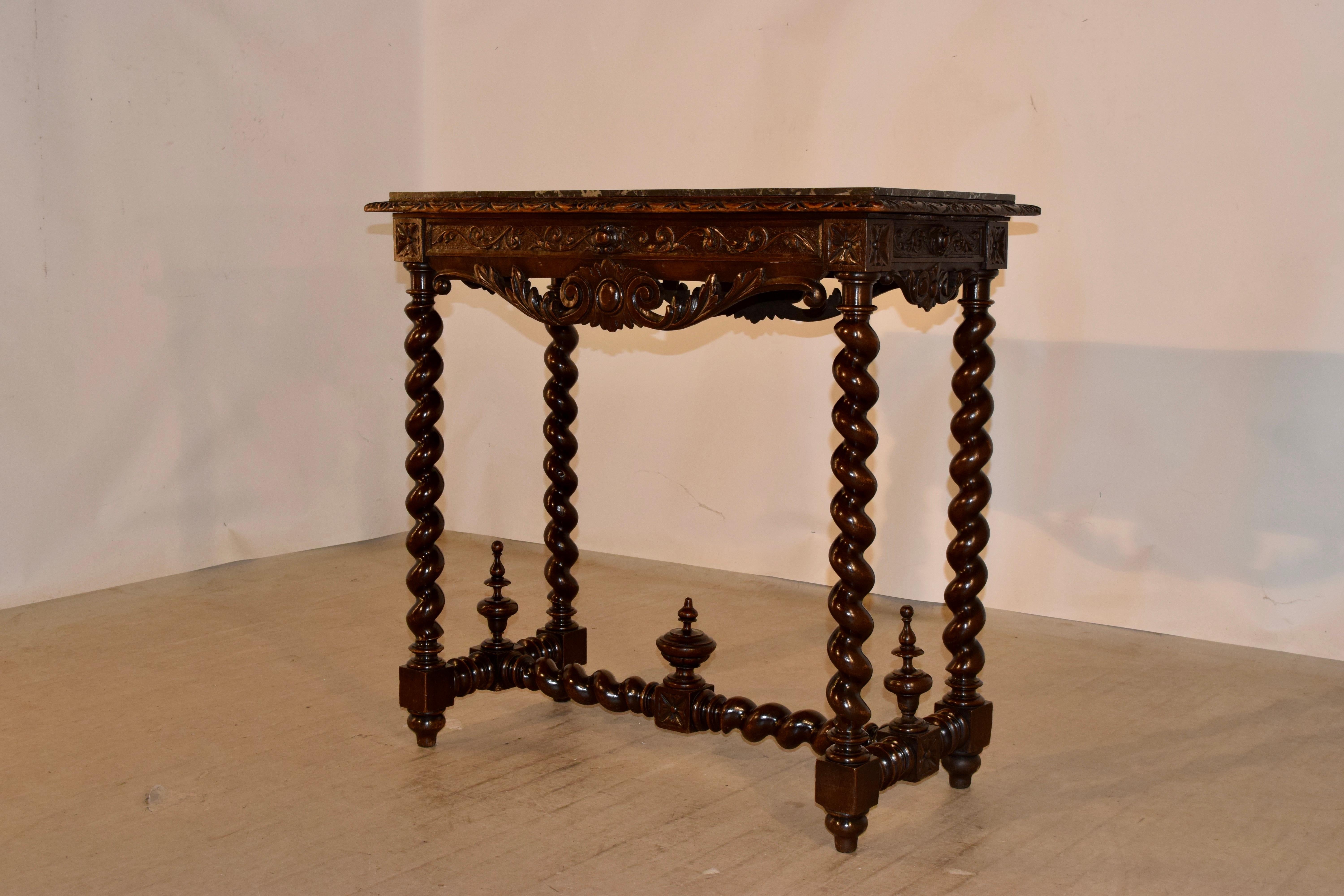 19th Century French Console Table with Marble Top In Good Condition In High Point, NC