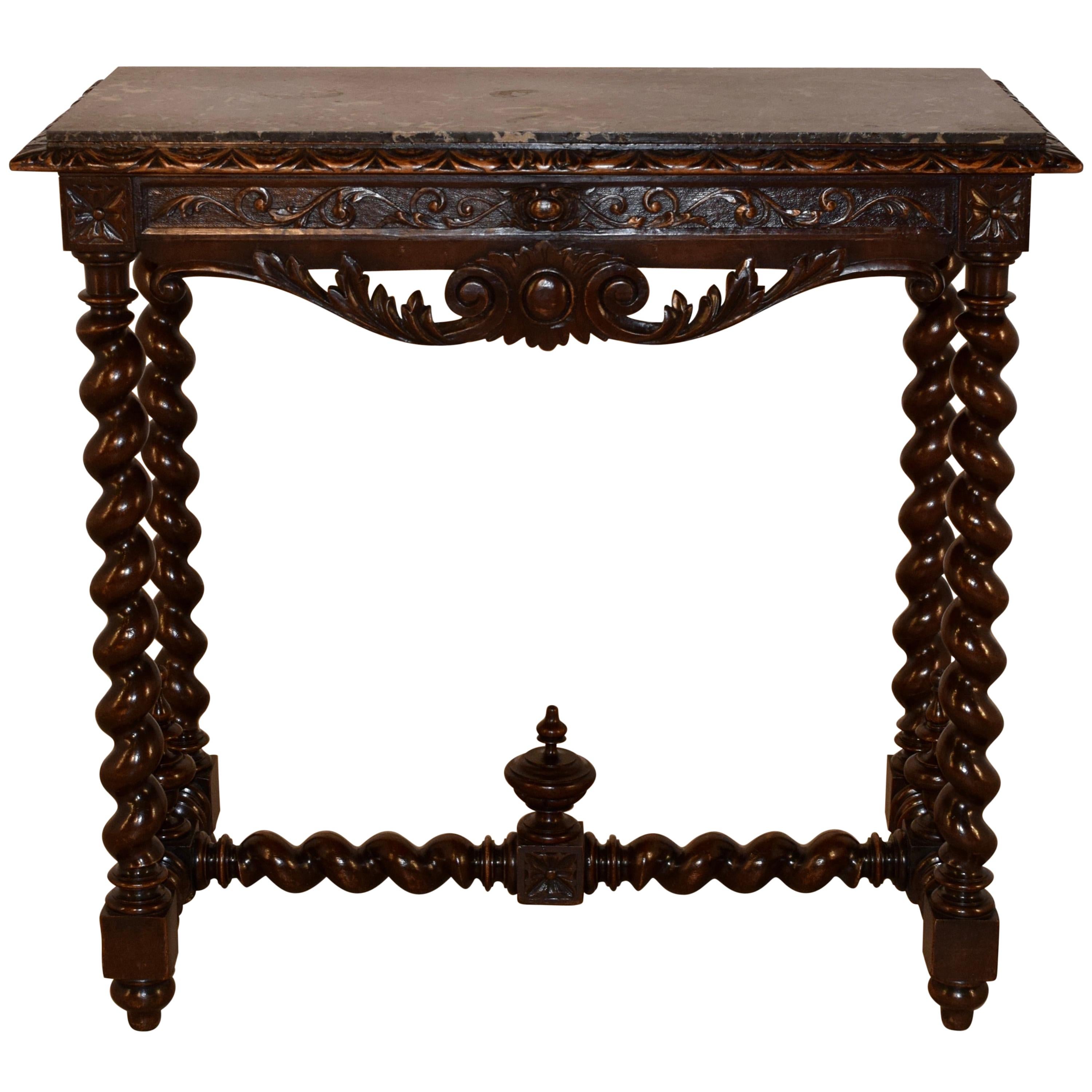 19th Century French Console Table with Marble Top