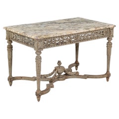 19th Century French Console Table with Marble Top
