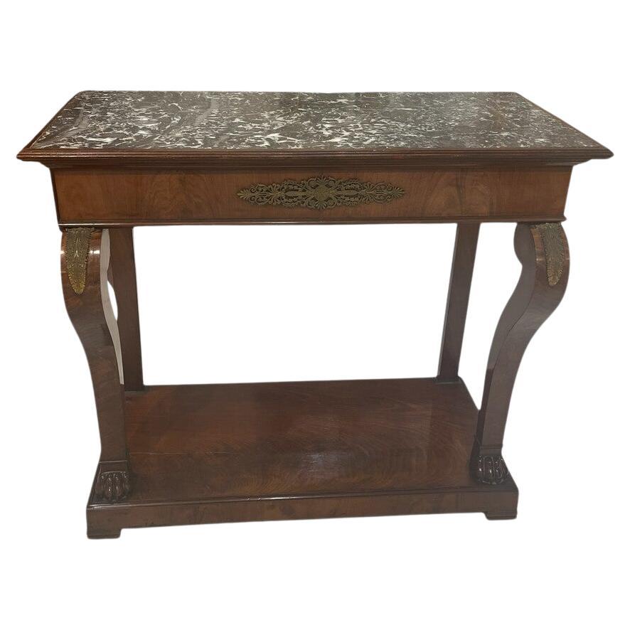 19th Century French Console with Marble Top