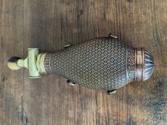 19th Century French Copper and Brass Military Powder Flask