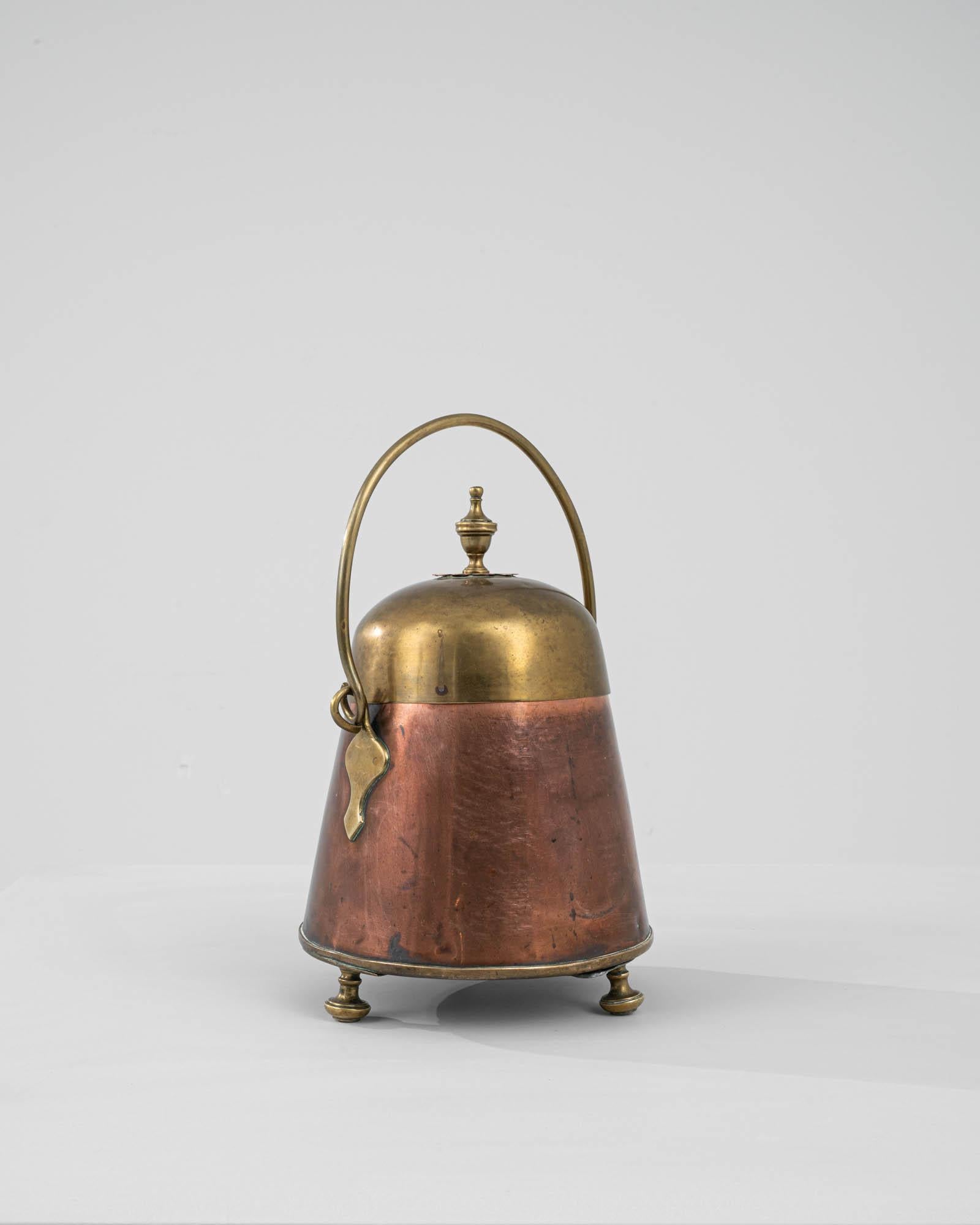 19th Century French Copper and Brass Pot 1