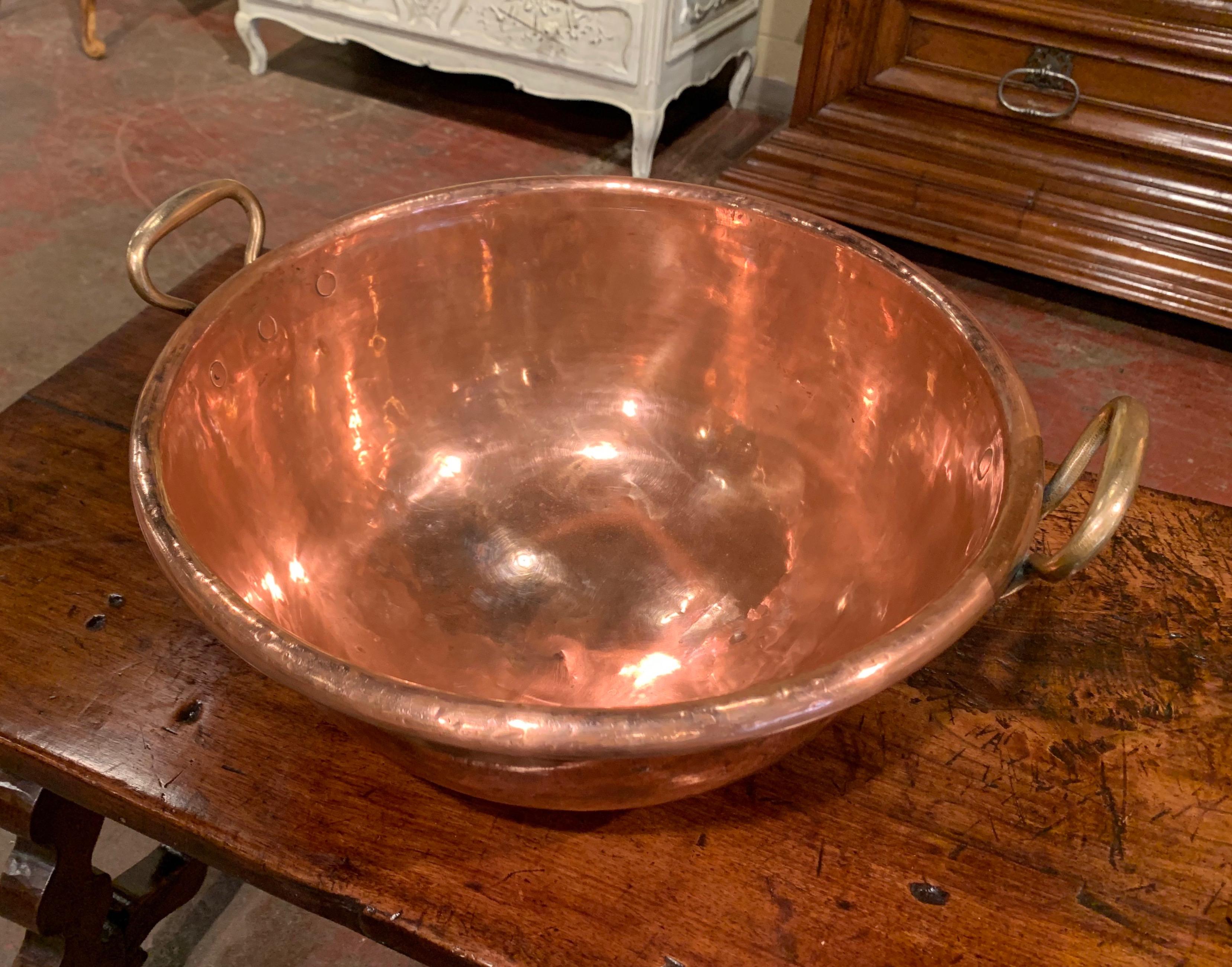 Country 19th Century French Copper and Bronze Jelly Bowl from Normandy