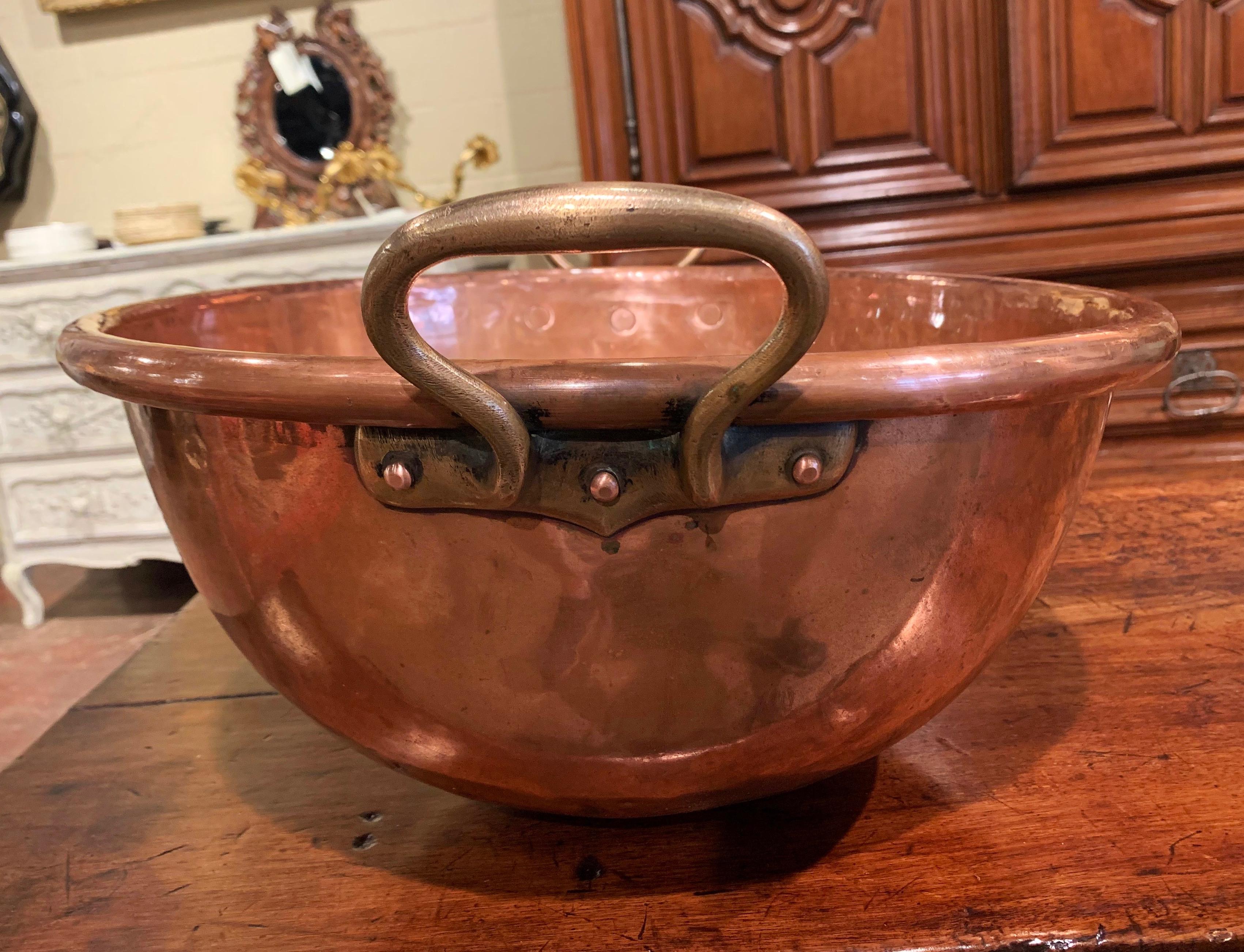 19th Century French Copper and Bronze Jelly Bowl from Normandy In Excellent Condition In Dallas, TX