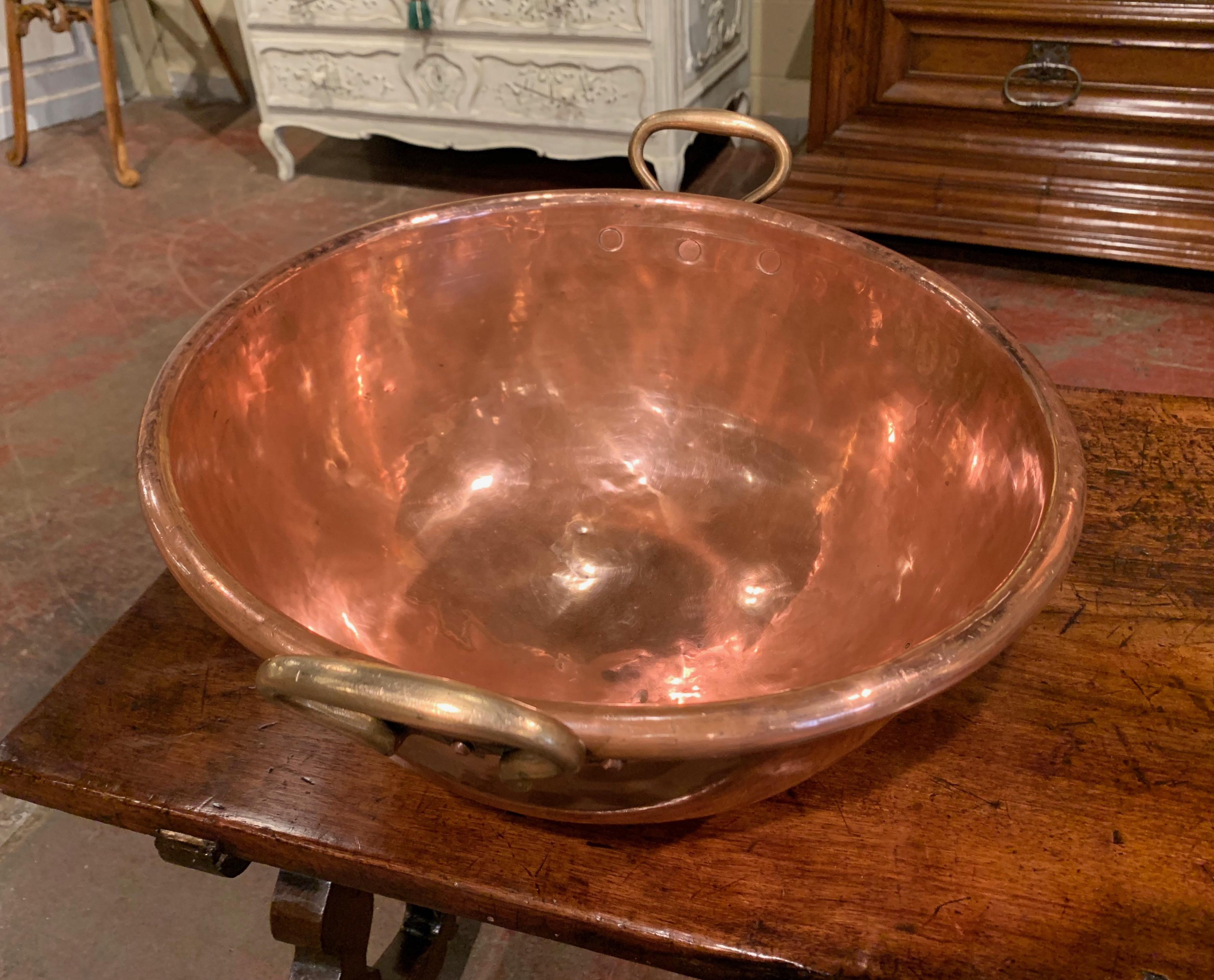 19th Century French Copper and Bronze Jelly Bowl from Normandy 1