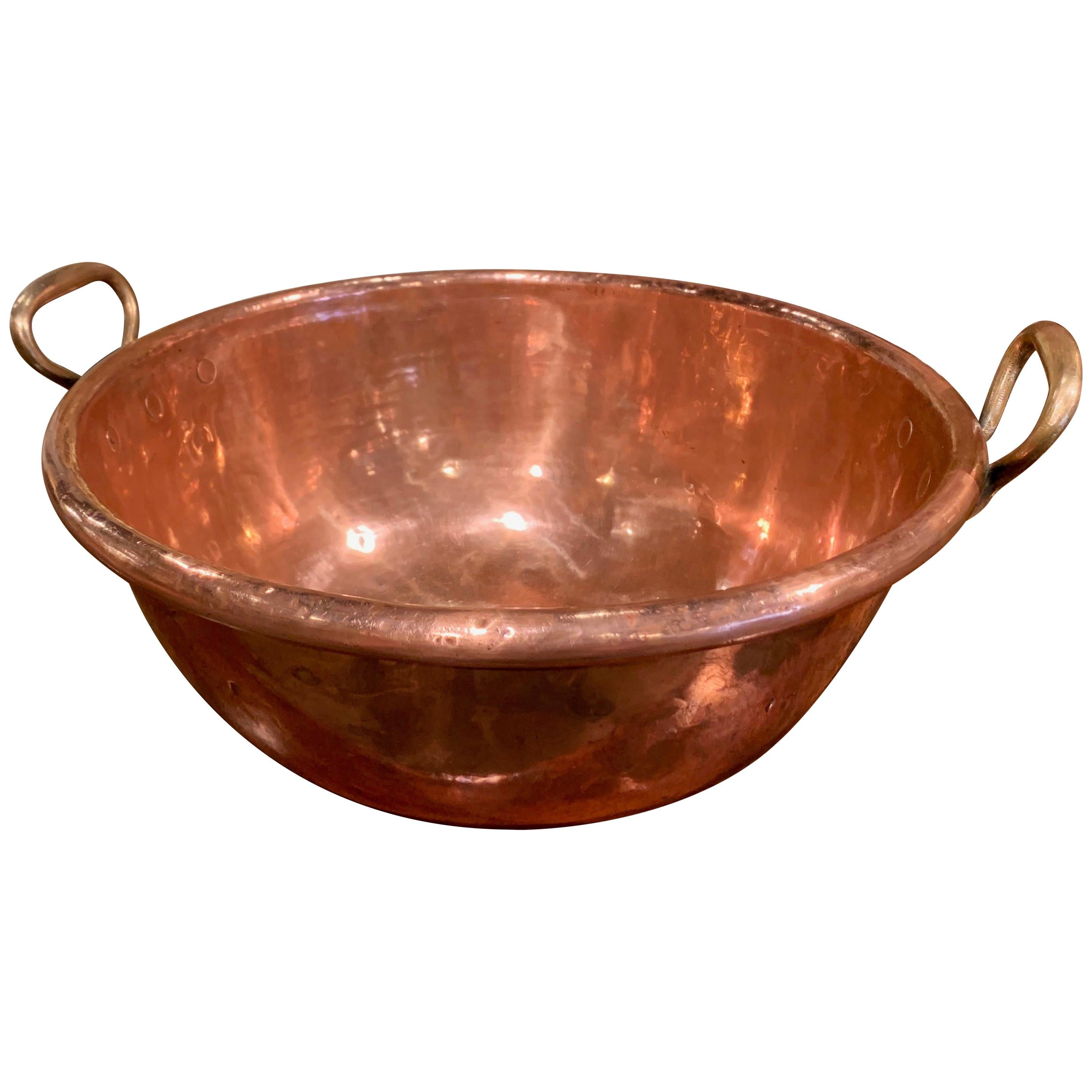 19th Century French Copper and Bronze Jelly Bowl from Normandy