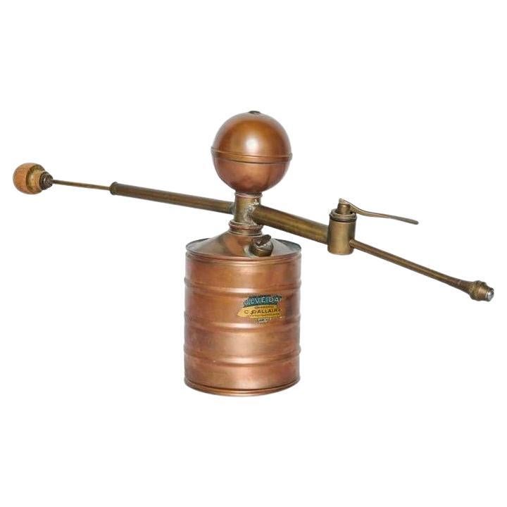 19th Century, French Copper and French Oak Atomiser, with Original Makers Label For Sale