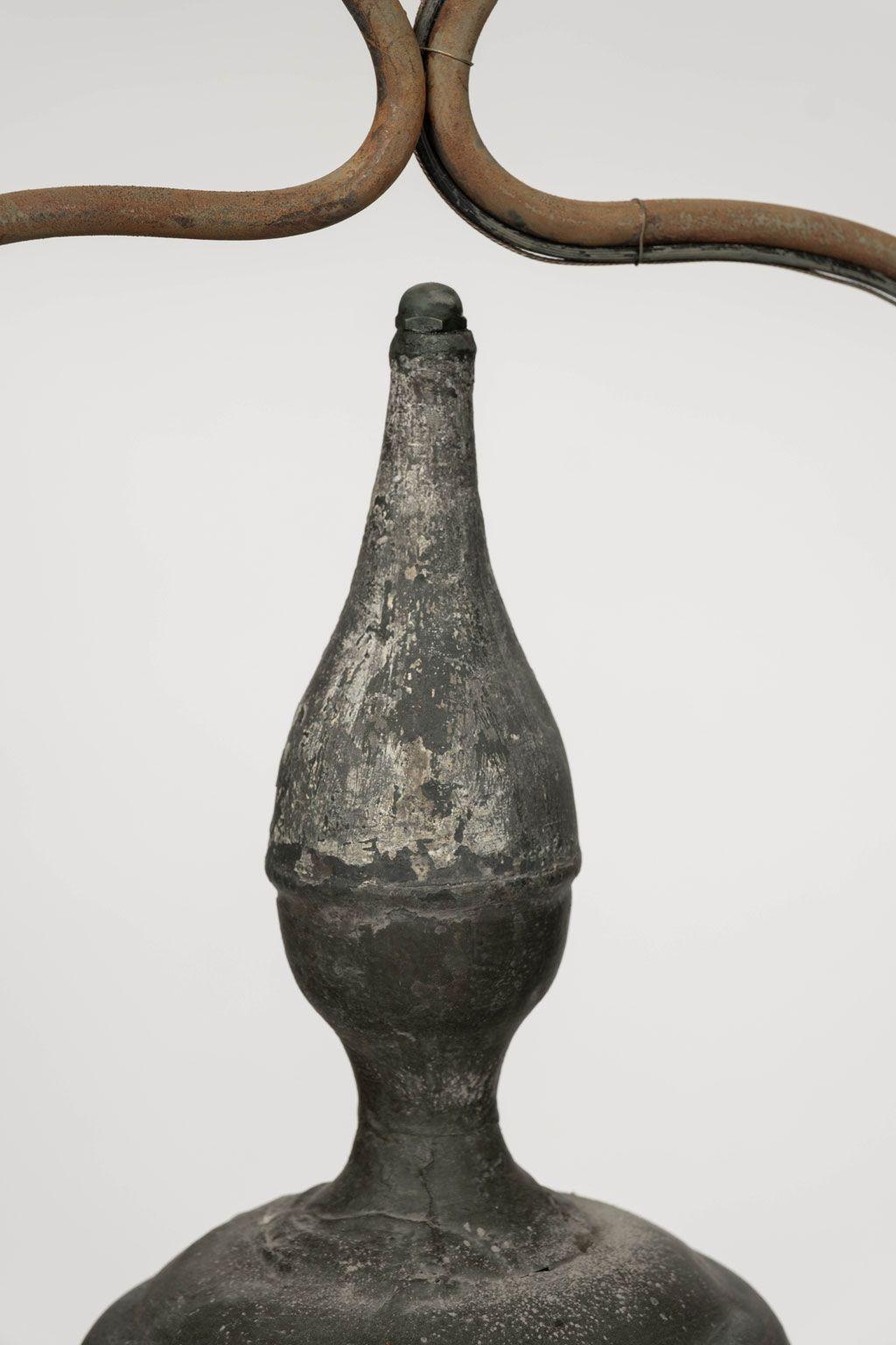 Français Lanterne française du XIXe siècle en cuivre et verre
