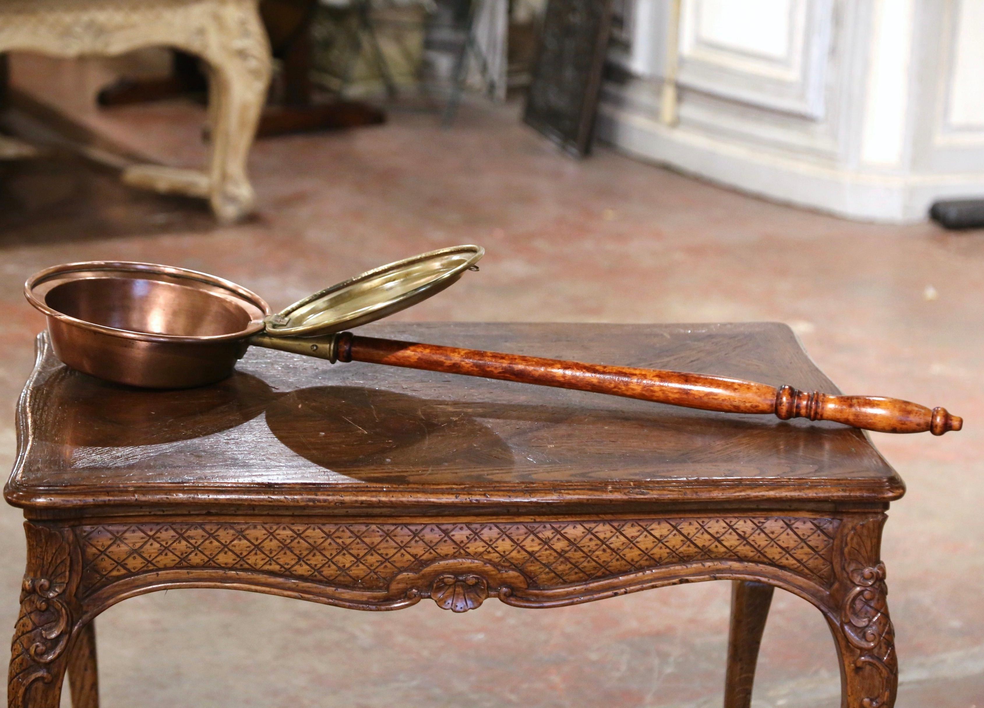 Country 19th Century French Copper and Walnut 