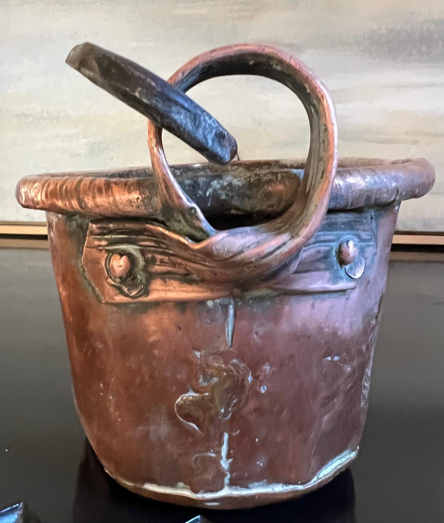 French Provincial 19th Century French Copper and Wrought Iron Fish Pan