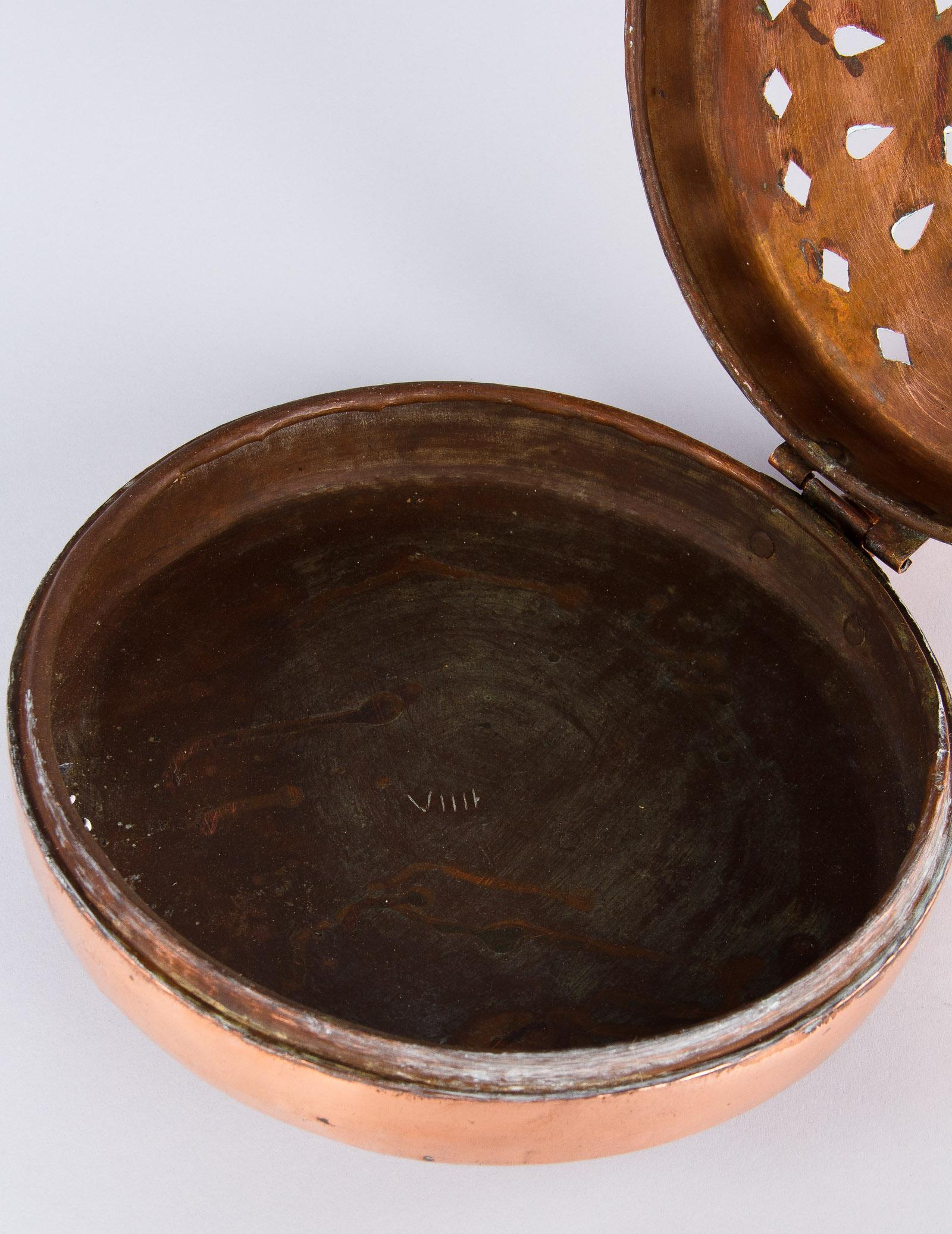 19th Century French Copper Bed Warmer 8