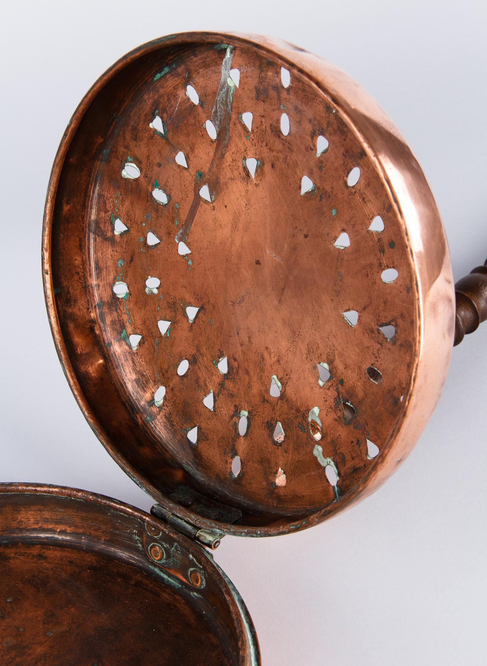 19th Century French Copper Bed Warmer 10