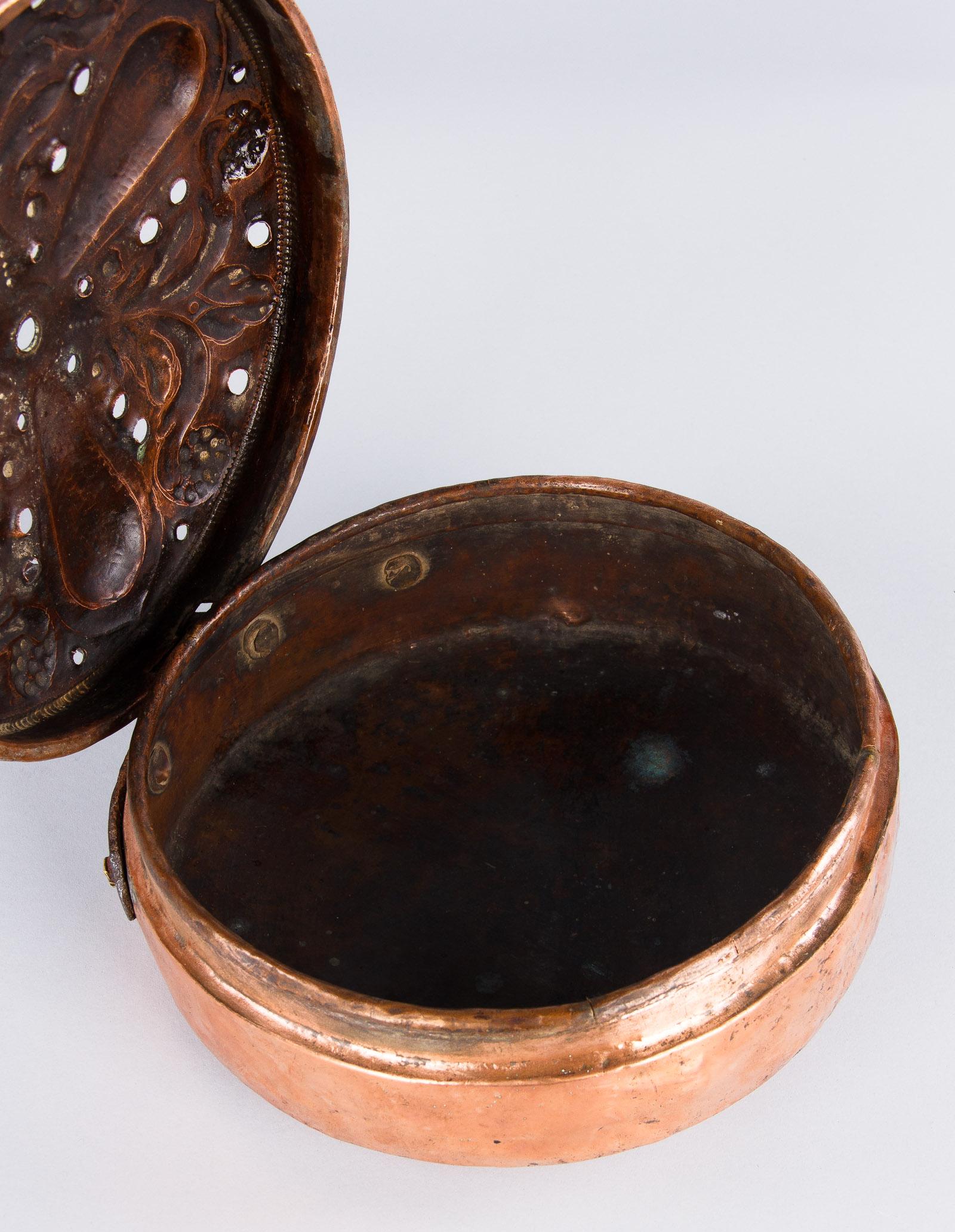 19th Century French Copper Bed Warmer 13