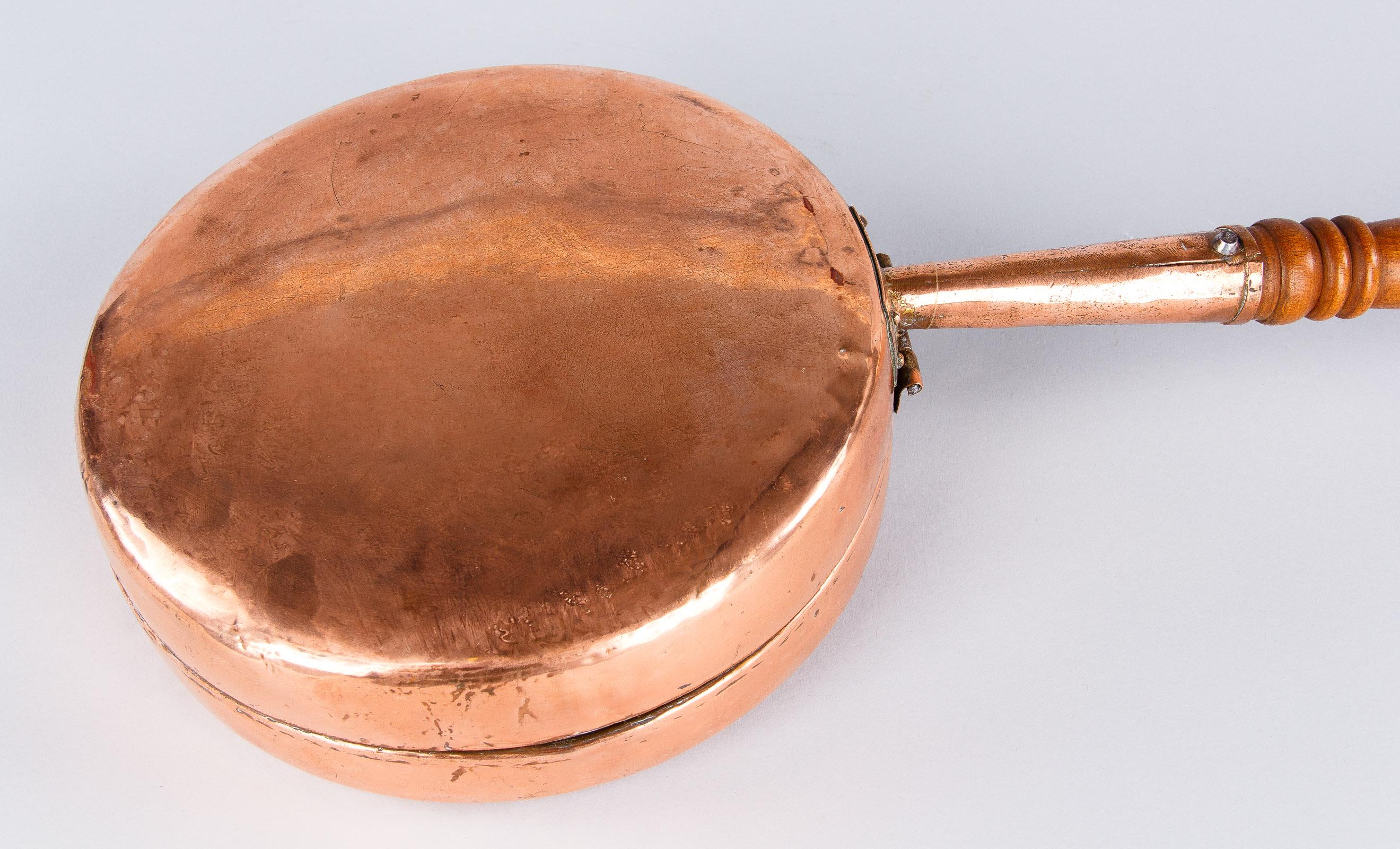 19th Century French Copper Bed Warmer 12