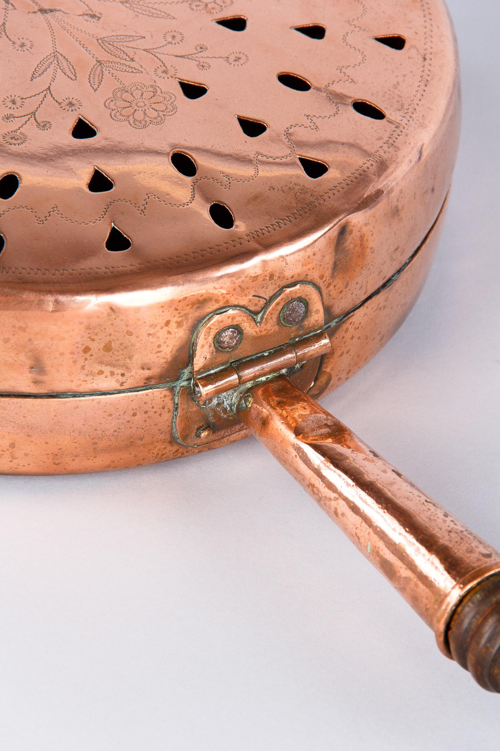 19th Century French Copper Bed Warmer 1