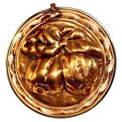 19th Century French Copper Charlotte Mold with Pear Decoration