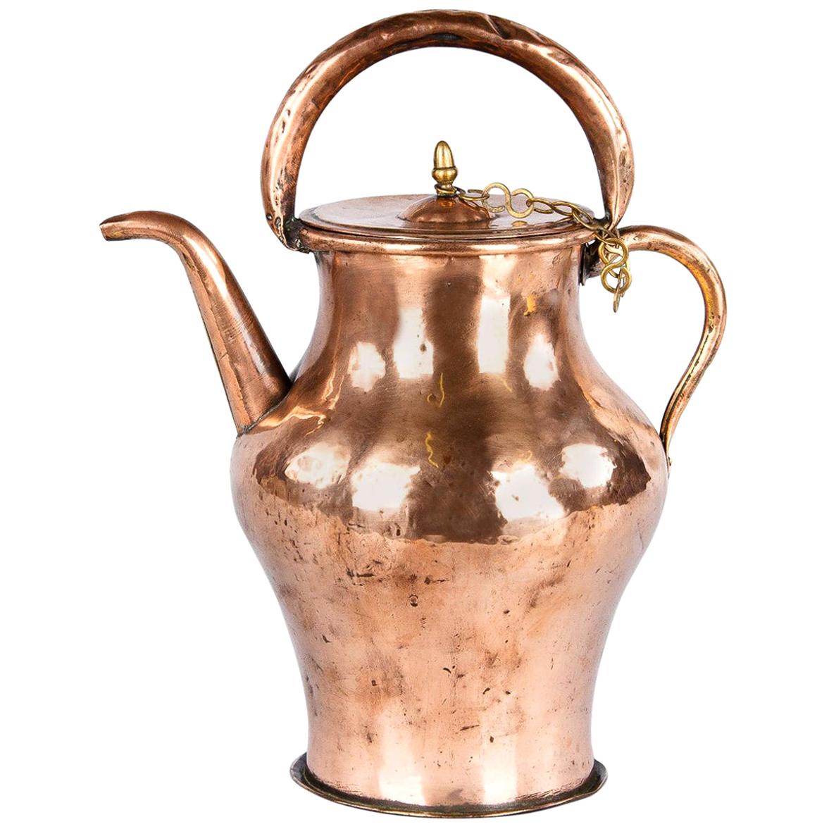 19th Century French Copper Ewer Pitcher