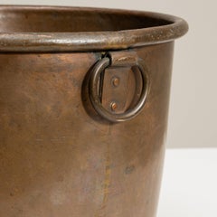 19th Century French Copper Ice Bucket with Vintage Patina Finish