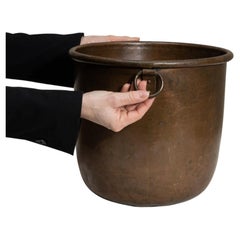 19th Century French Copper Ice Bucket with Vintage Patina Finish