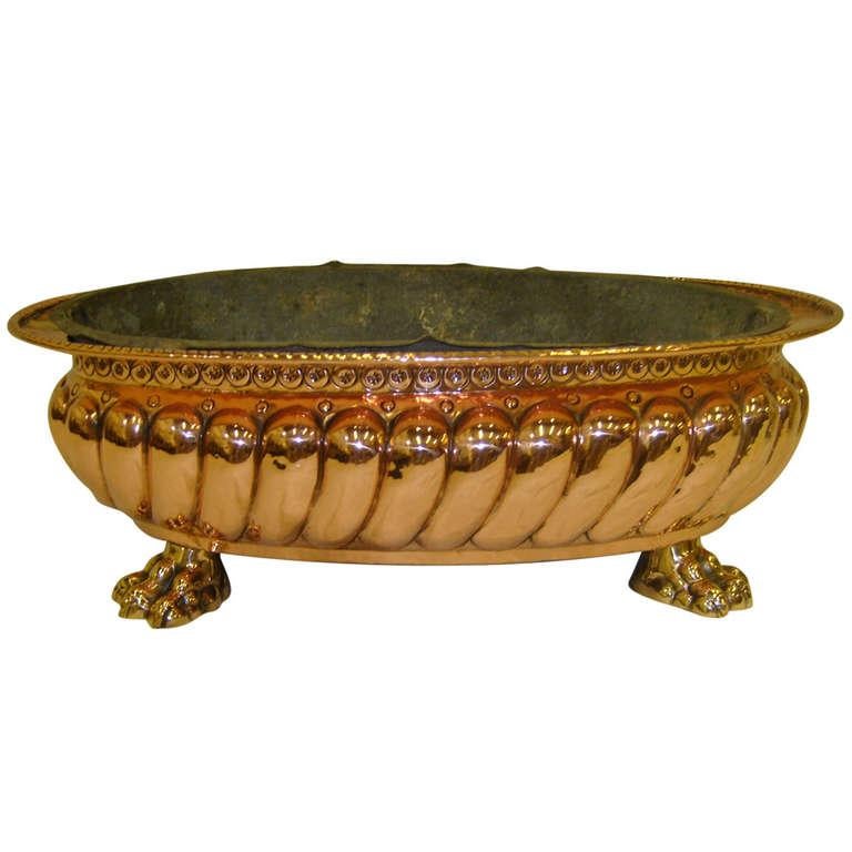 19th Century French Copper Jardiniere with Original Liner For Sale 1