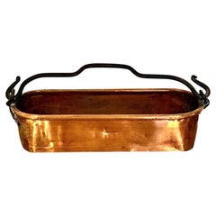 19th Century French Copper Jardiniere with Wrought Iron Handle