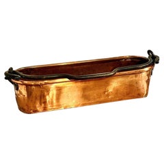 19th Century French Copper Jardiniere with Wrought Iron Handle