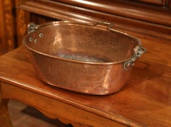 19th Century French Copper Jelly and Jam Boiling Bowl with Handle