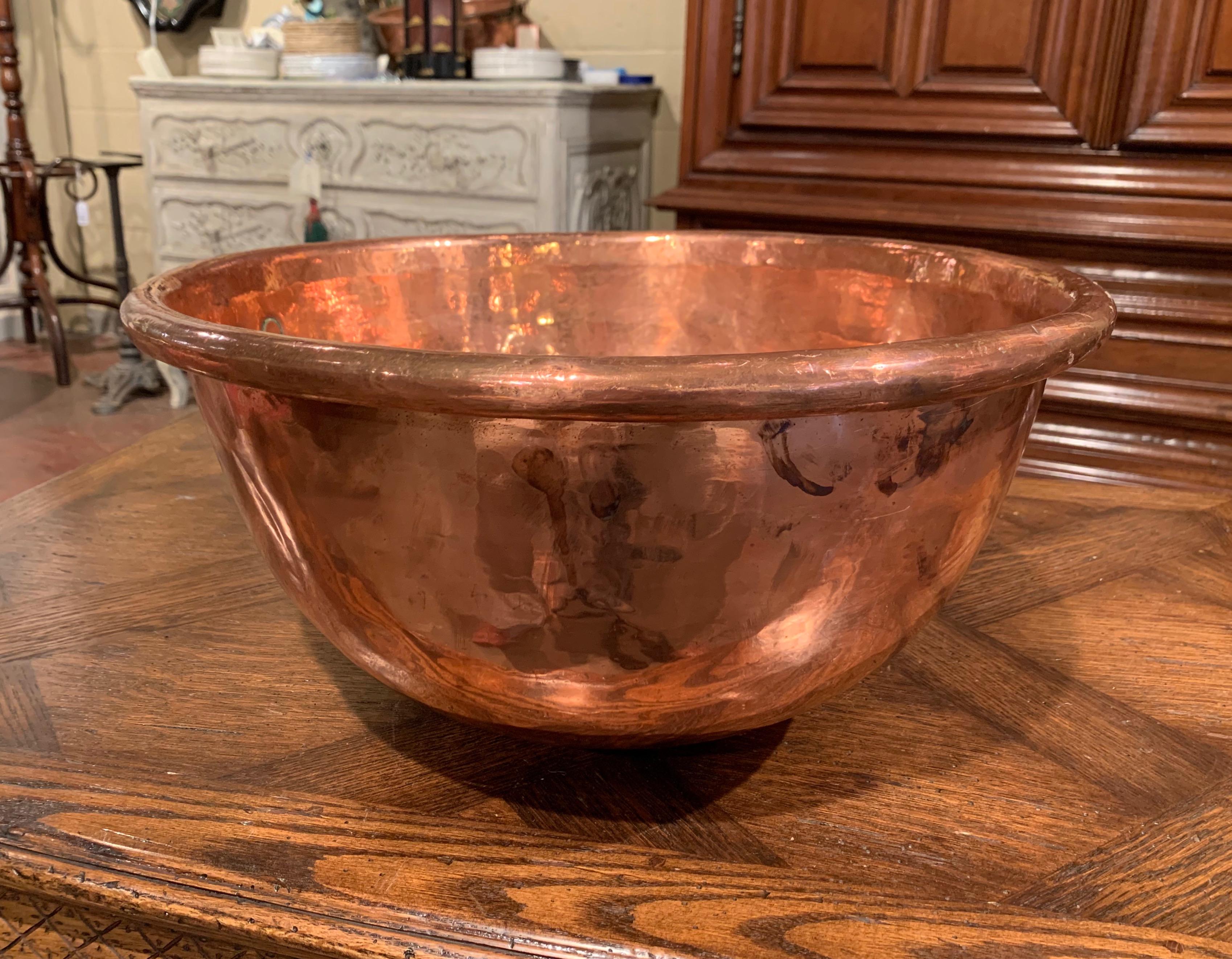19th Century French Copper Jelly Bowl from Normandy For Sale 3