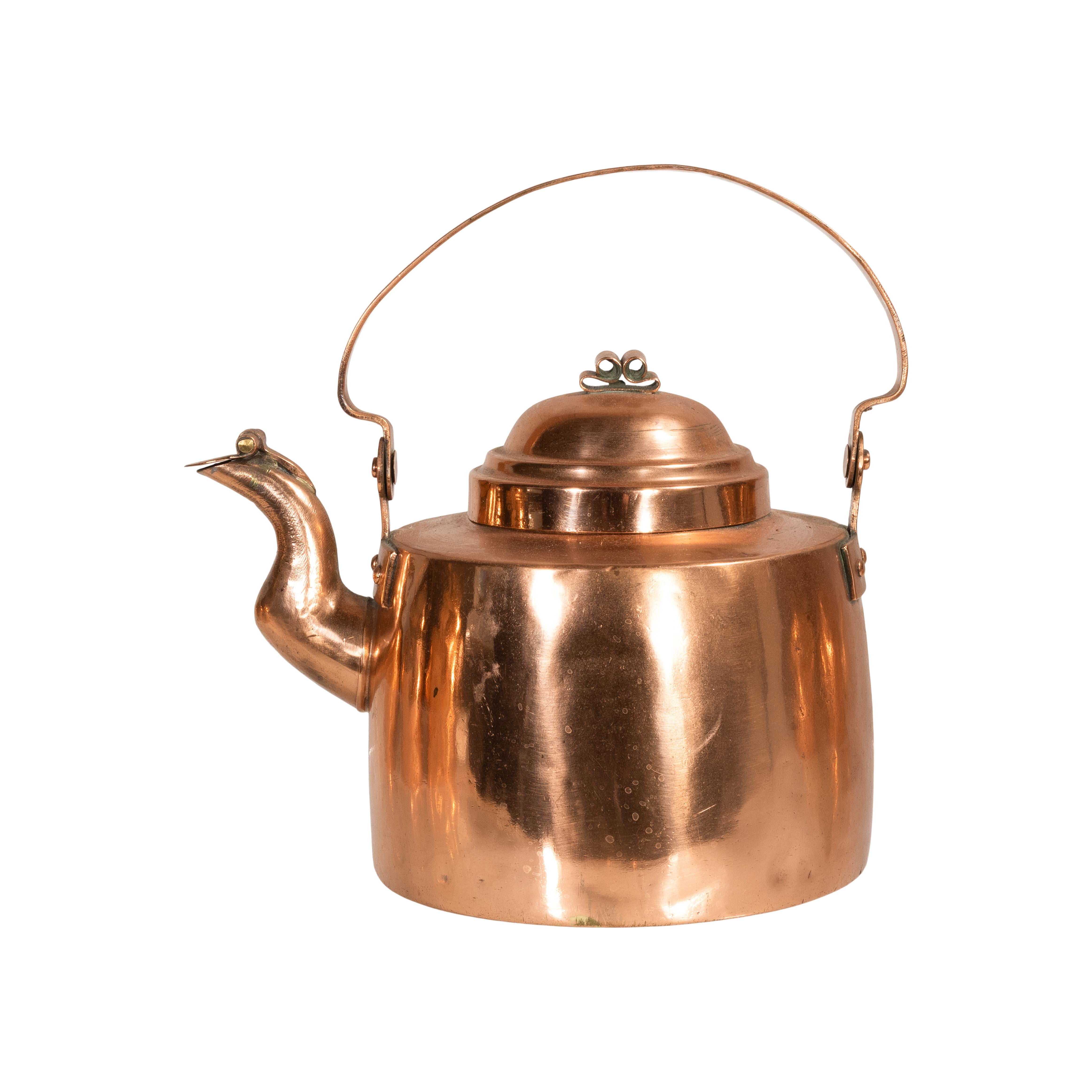 Hand-Crafted Group of Six 19th Century French Copper Kettles For Sale