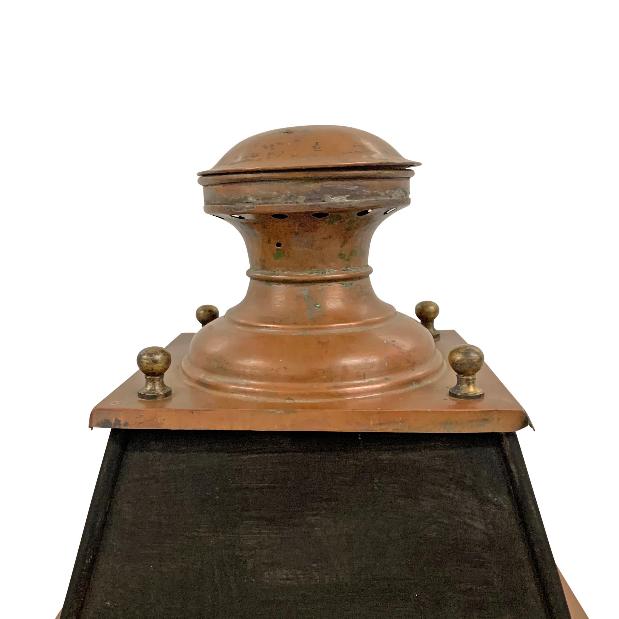 19th Century French Copper Lantern In Good Condition In Chicago, IL