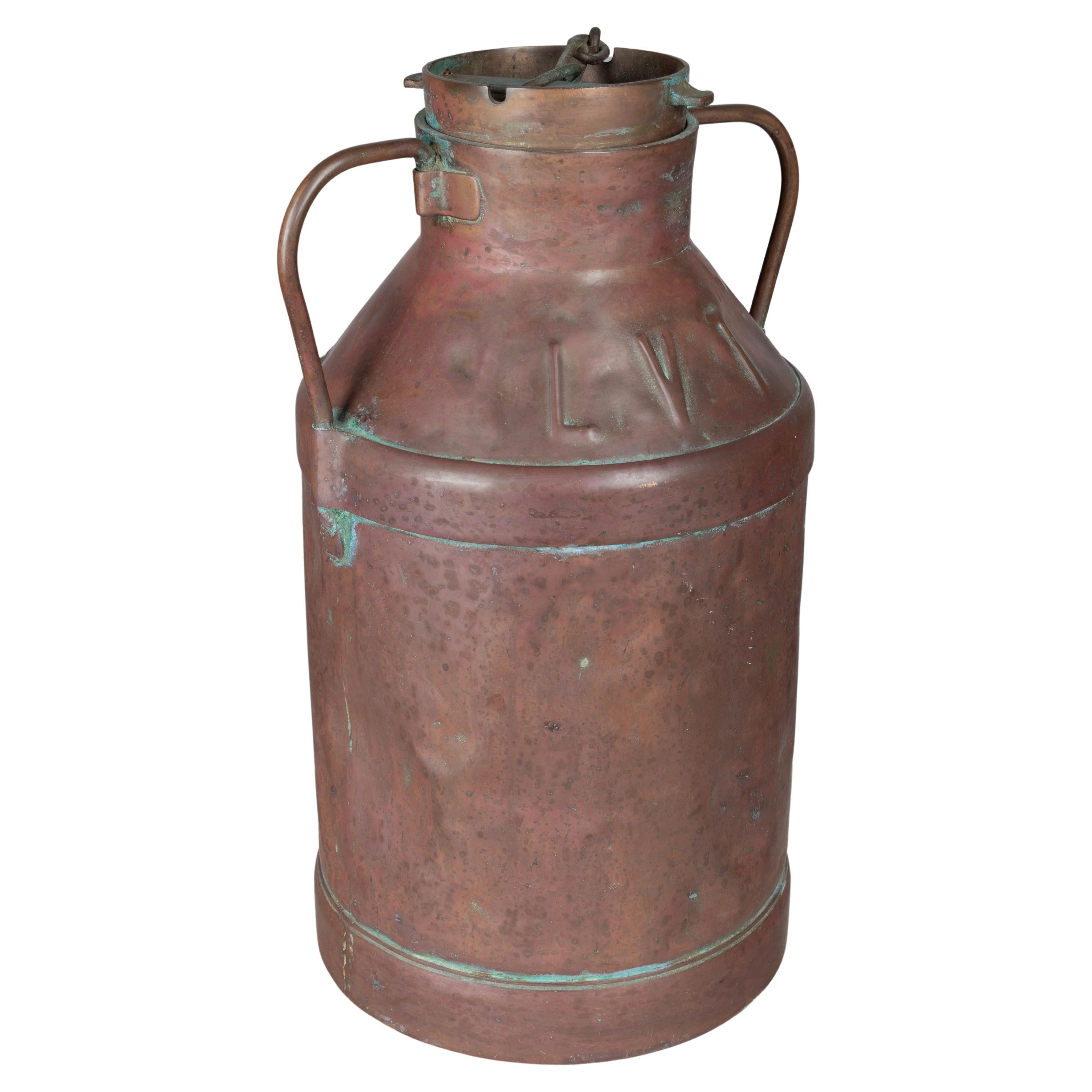 19th Century French Copper Milk Can 