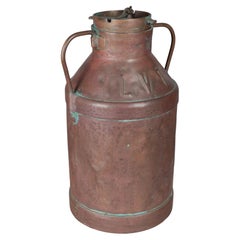 Antique 19th Century French Copper Milk Can 