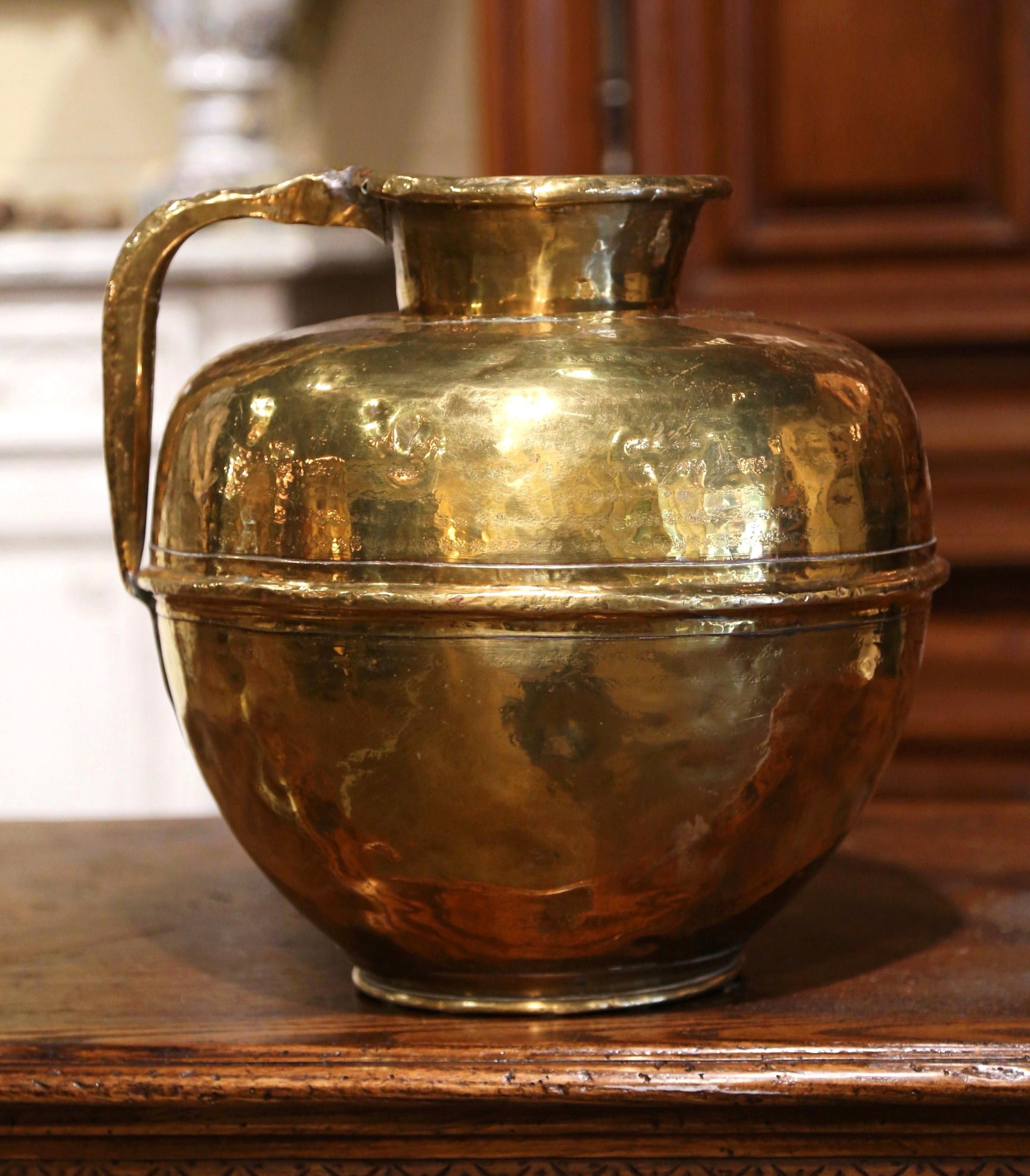 19th Century French Copper Milk Pitcher from Normandy In Excellent Condition In Dallas, TX