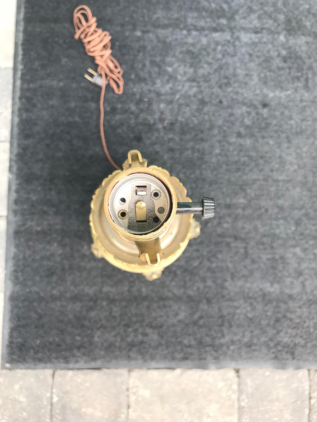 19th Century French Copper Oil Lamp with Brass Detail and Boussard Patent Label For Sale 4