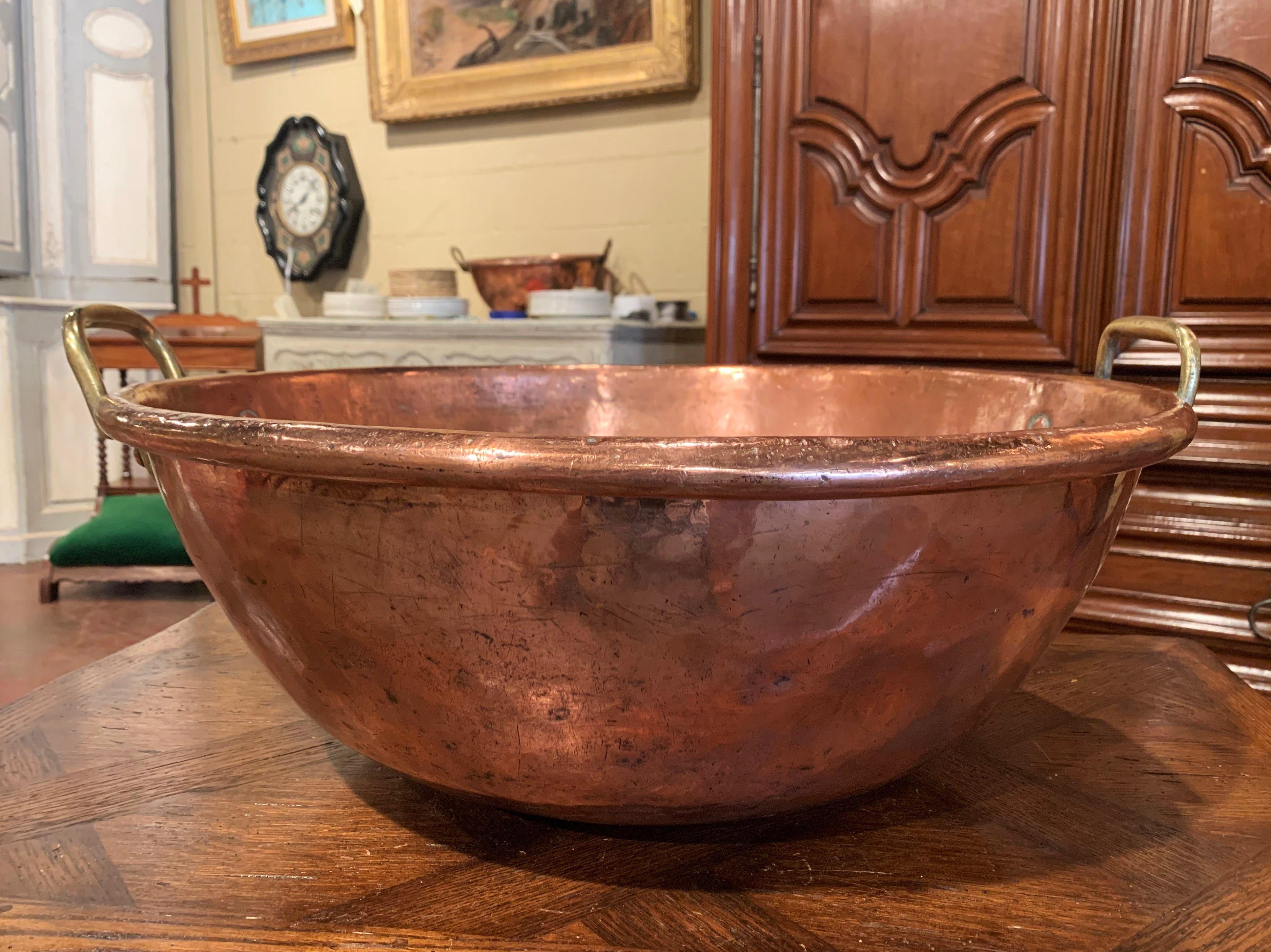 Hand-Crafted 19th Century French Copper over Brass Jelly Bowl from Normandy