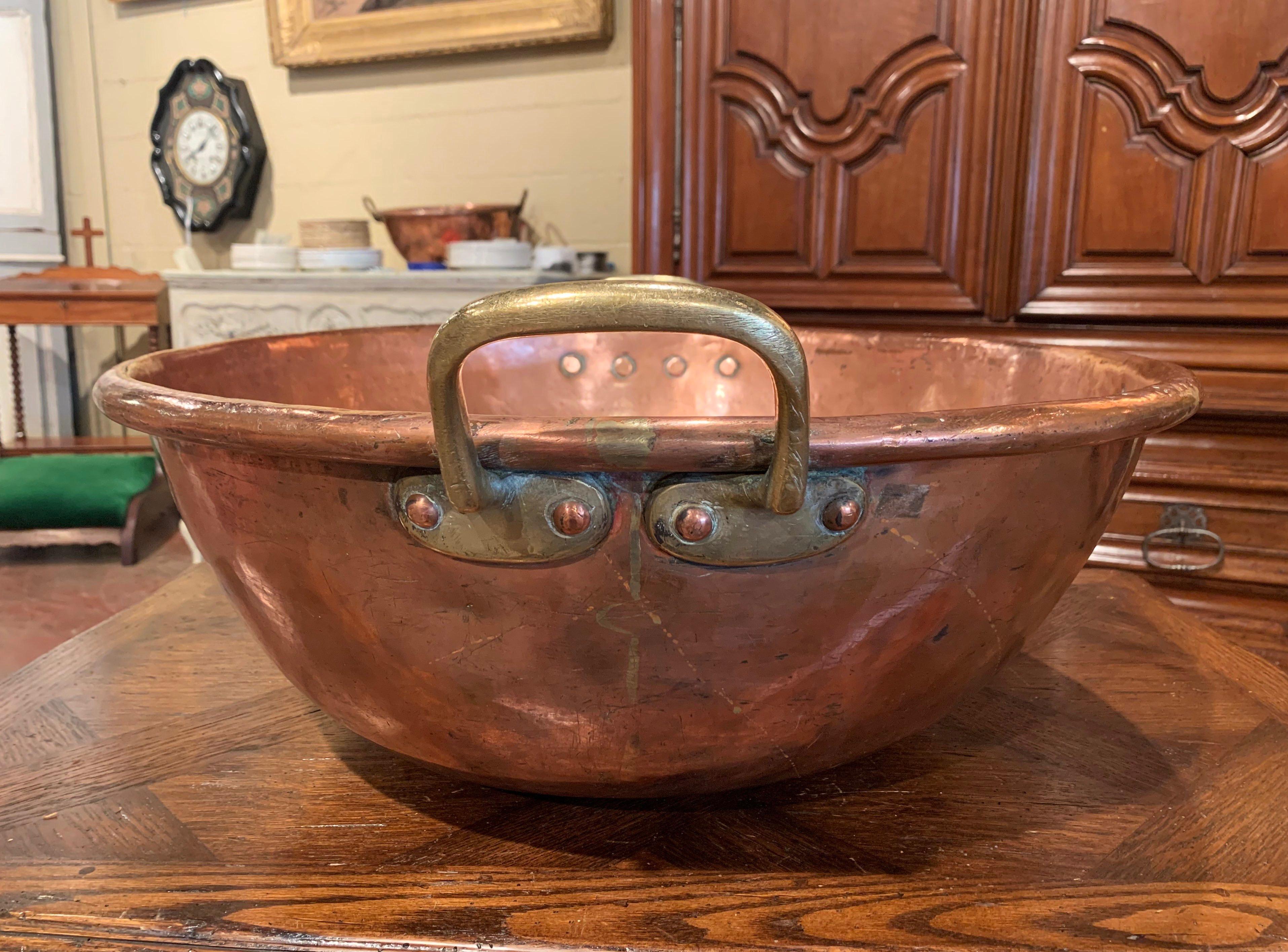 19th Century French Copper over Brass Jelly Bowl from Normandy In Excellent Condition In Dallas, TX
