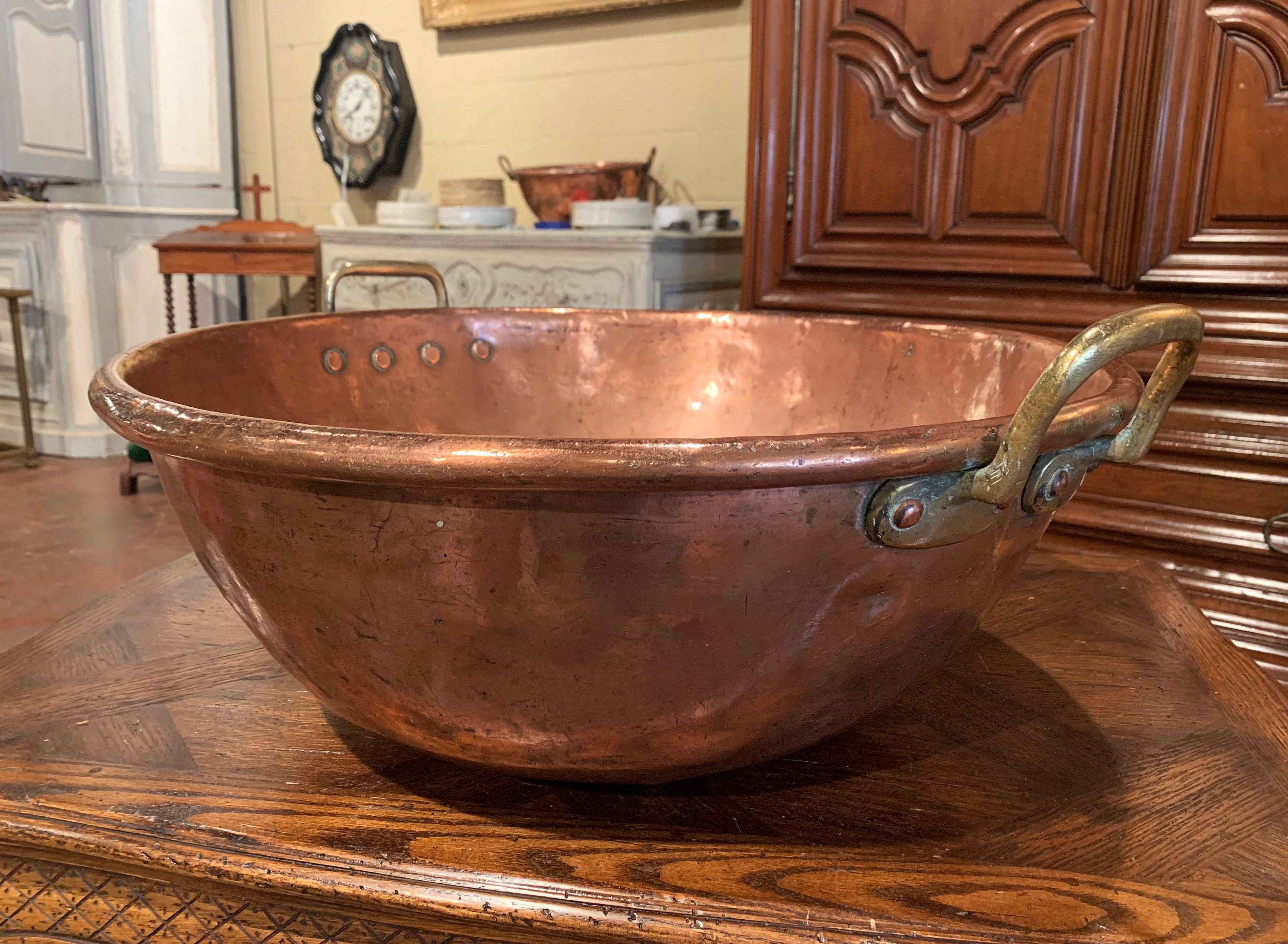 19th Century French Copper over Brass Jelly Bowl from Normandy 2