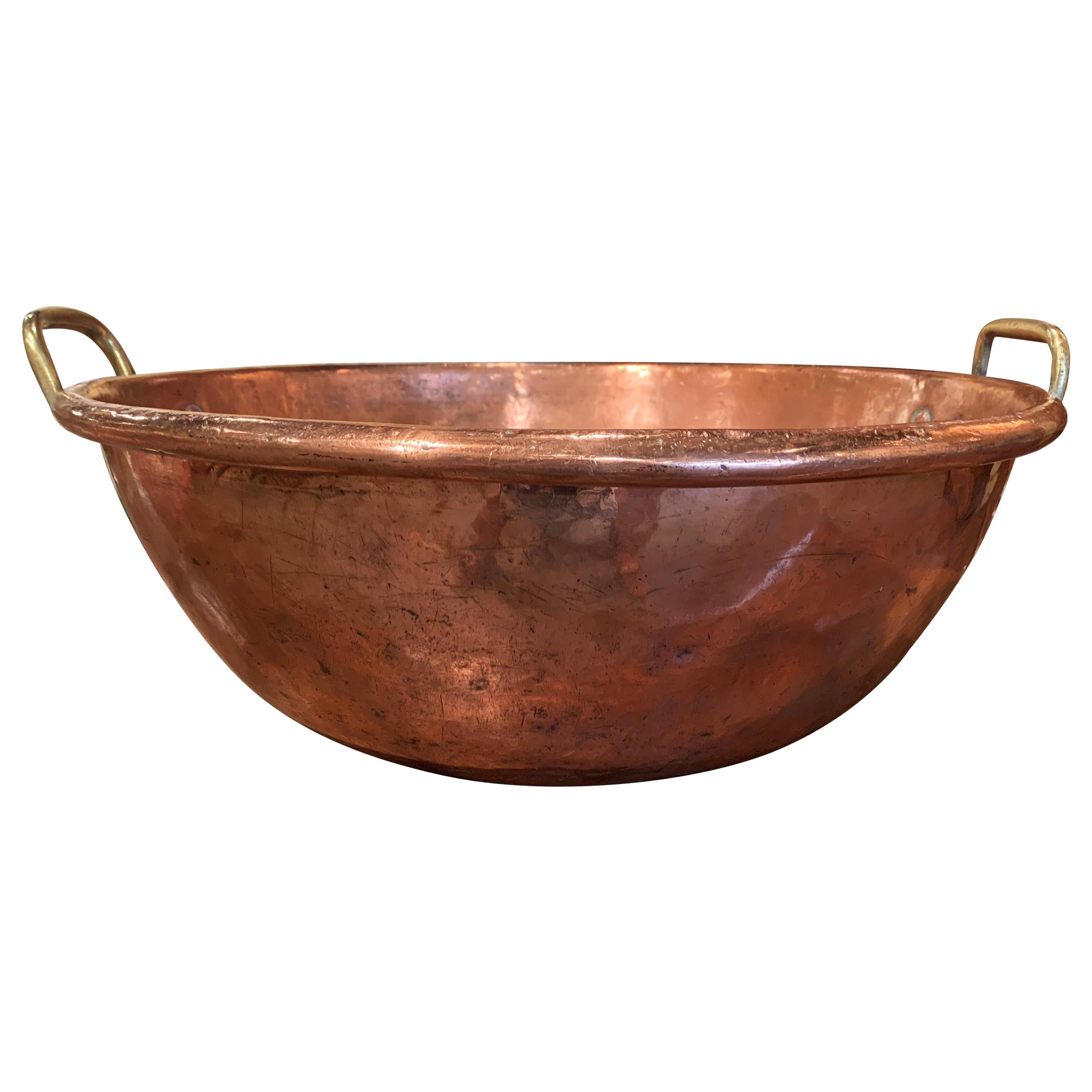 19th Century French Copper over Brass Jelly Bowl from Normandy