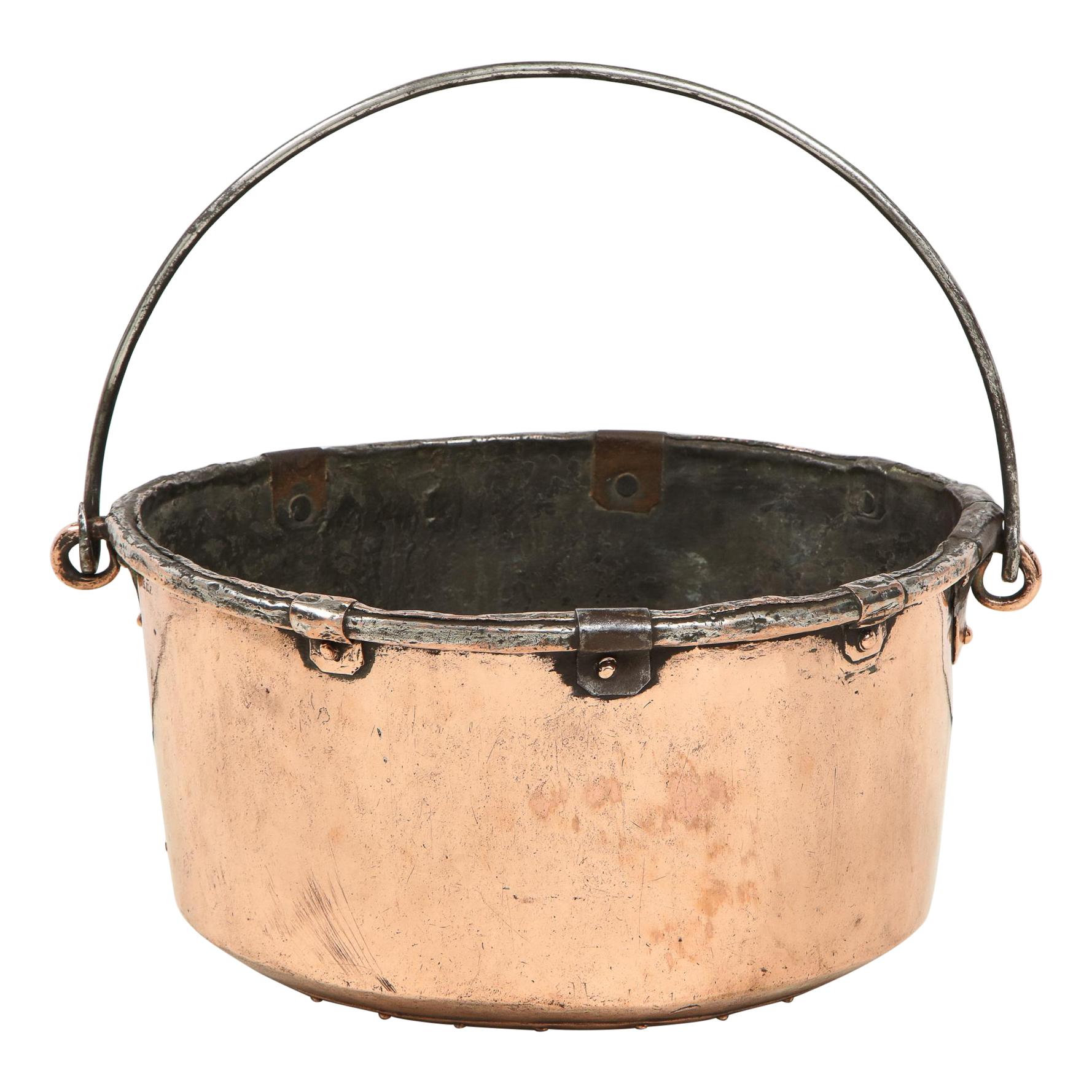 19th Century French Copper Pail For Sale