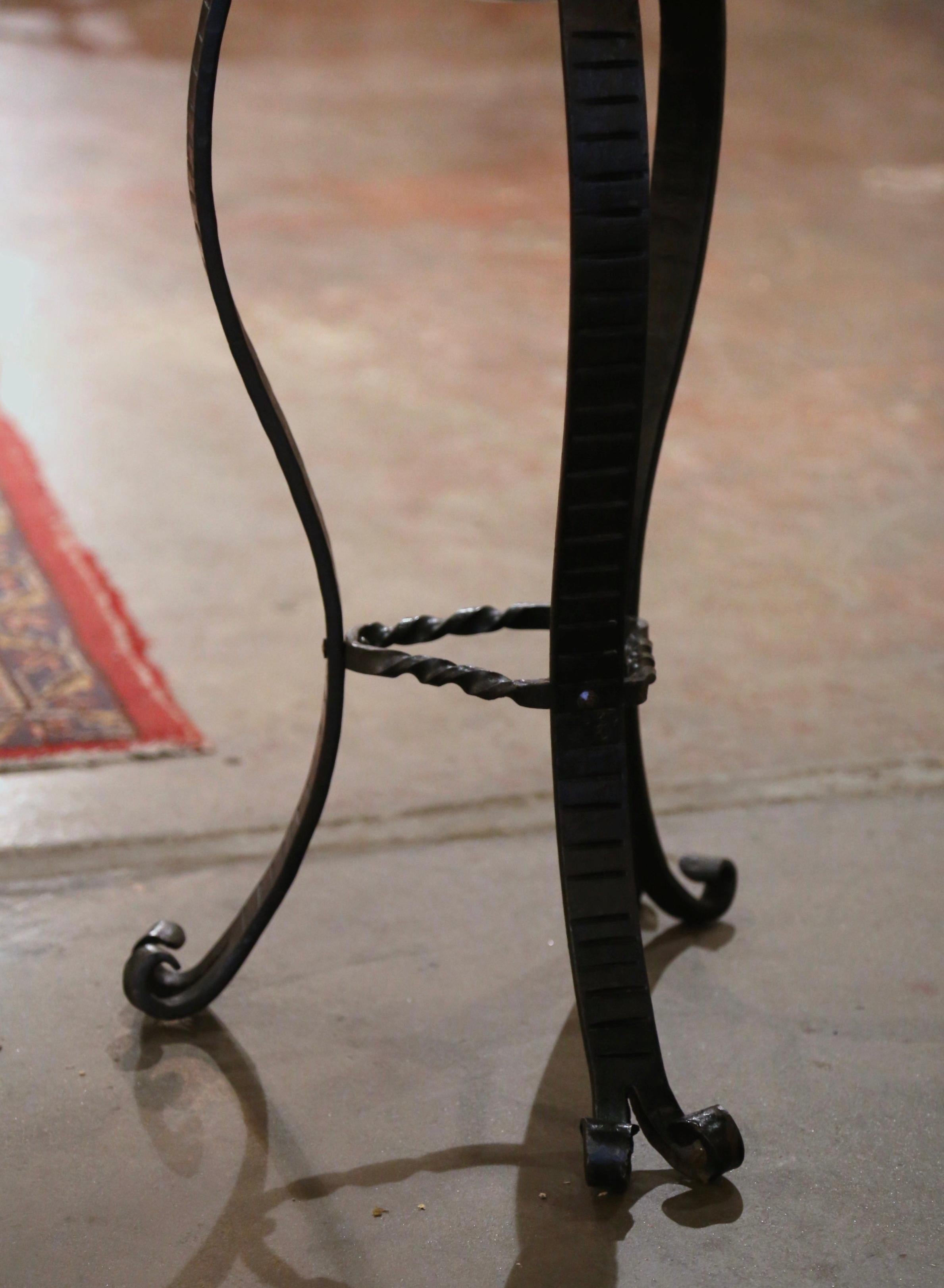 Napoleon III 19th Century French Copper Planter on Integral Three-Leg Wrought Iron Stand For Sale