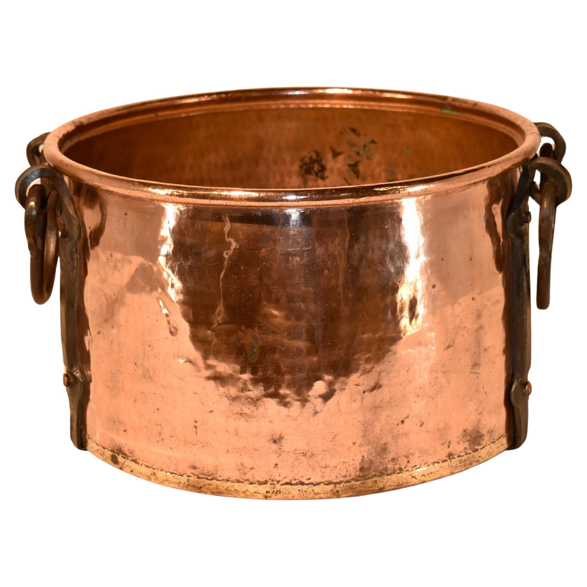 19th Century French Copper Pot with Iron Strapping