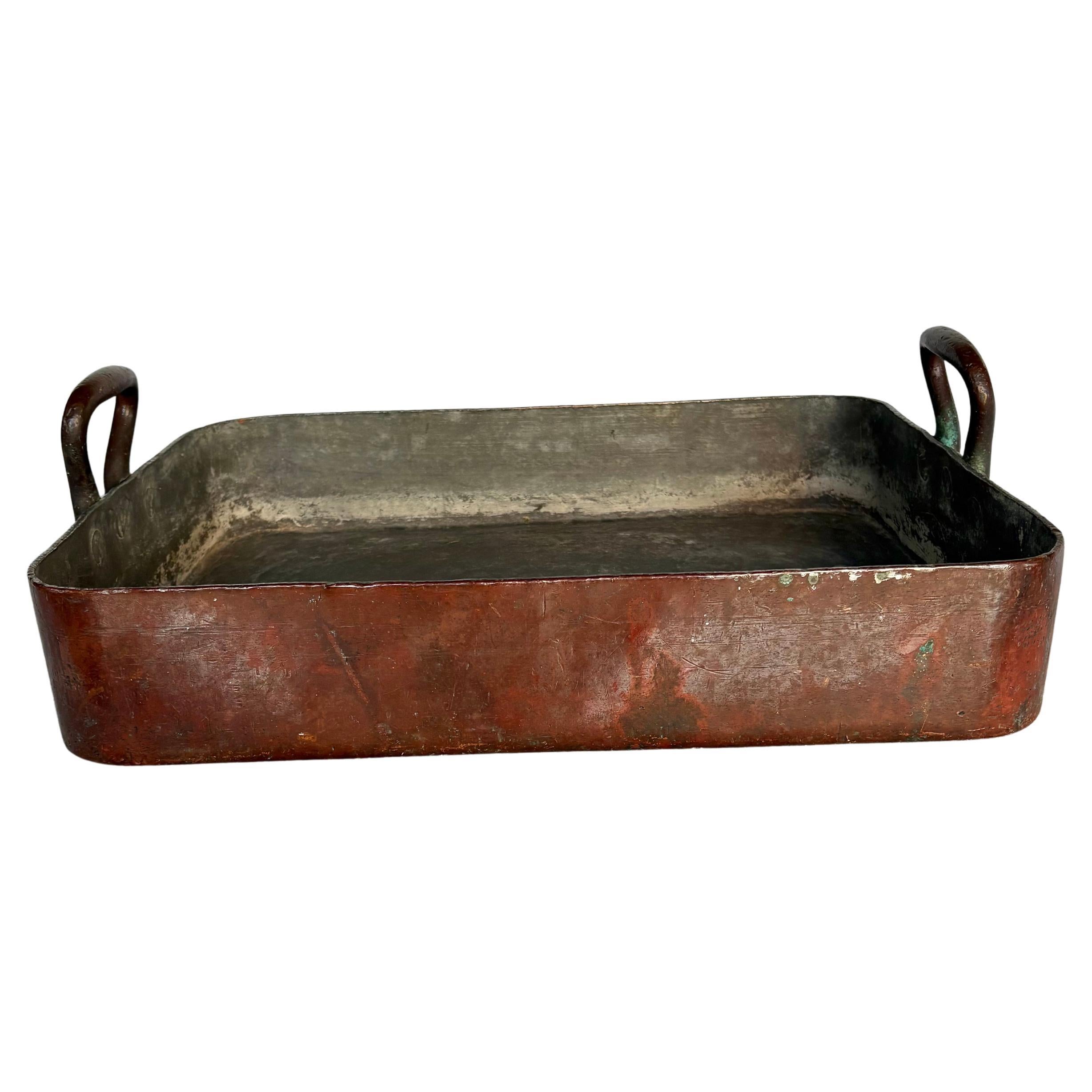 19th Century French Copper Roasting Pan