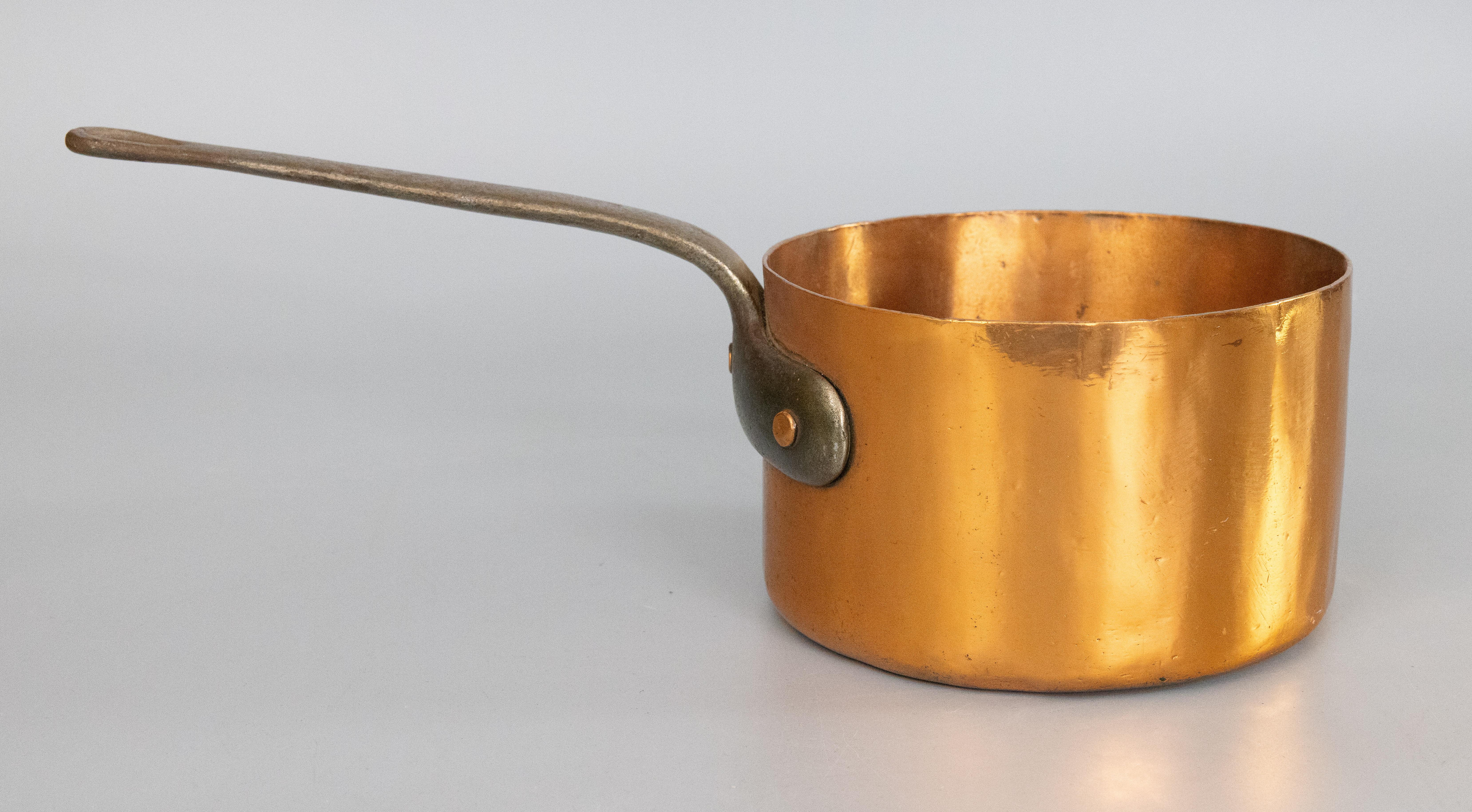 19th Century French Copper Saucepan Pot In Good Condition In Pearland, TX